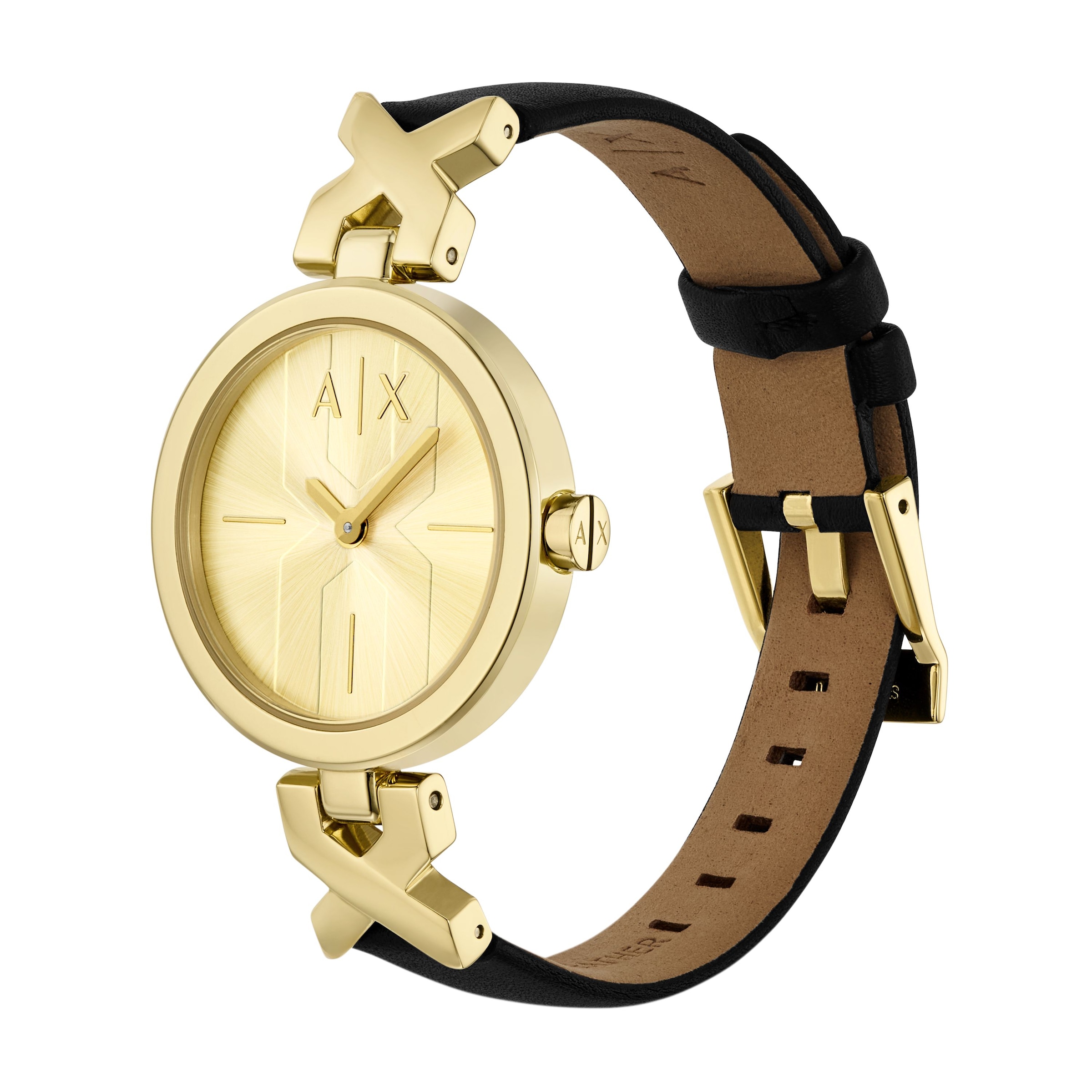 ARMANI EXCHANGE Quarzuhr, Armbanduhr, Damenuhr, Lederarmband, analog