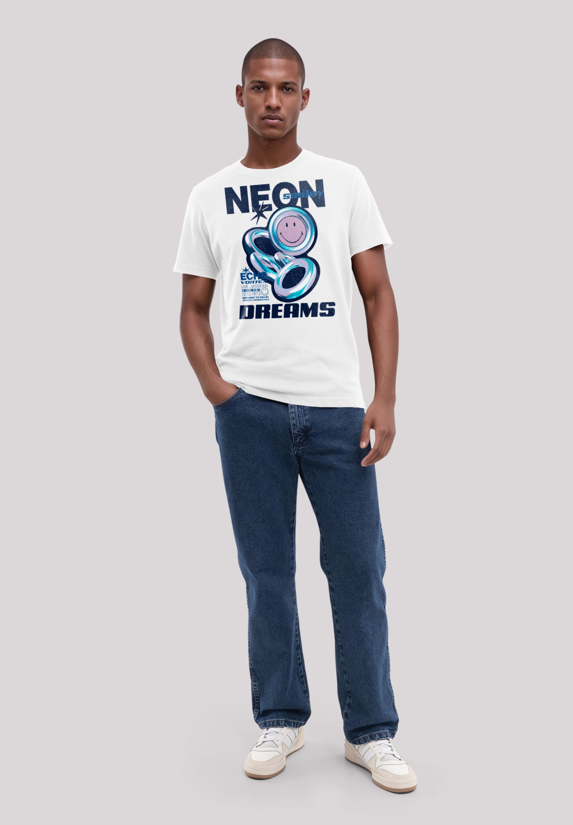 F4NT4STIC T-Shirt »Smiley Originals Neon Dreams Rave Wear«, Premium Qualität