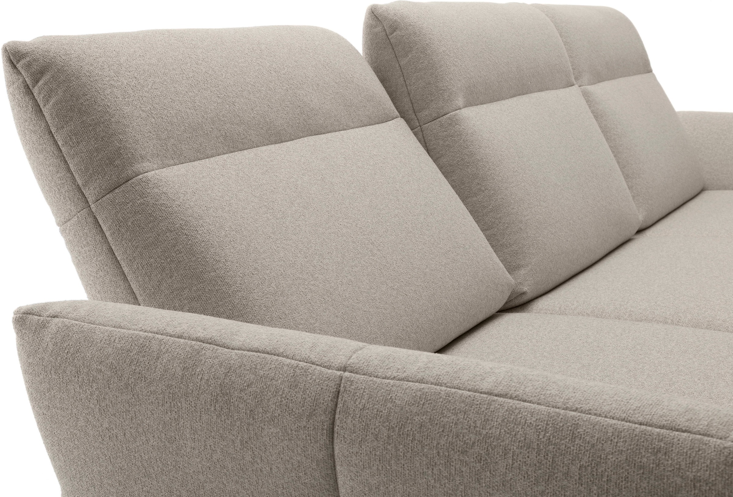 Creation BY ROLF BENZ Ecksofa »CR.460«, Sockel in Eiche, Winkelfüße in Umbragrau, Breite 318 cm