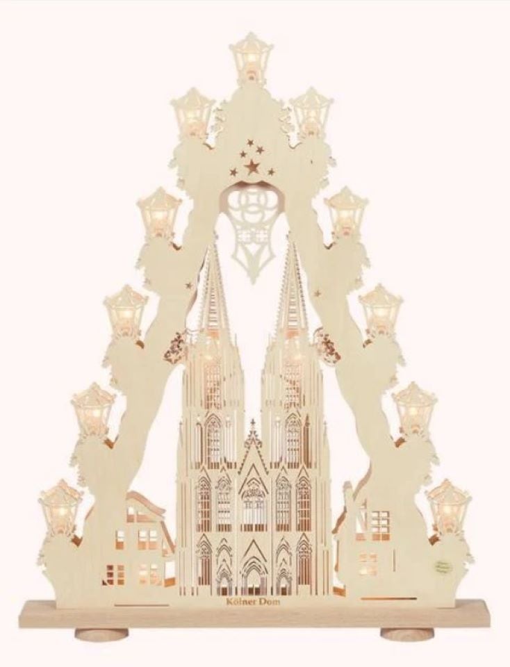 SAICO Original LED Lichterbogen »3D-Lichterspitze, Kölner Dom« Premium LED-Beleuchtung, warmweiß, BxHxT: 52x67x6 cm