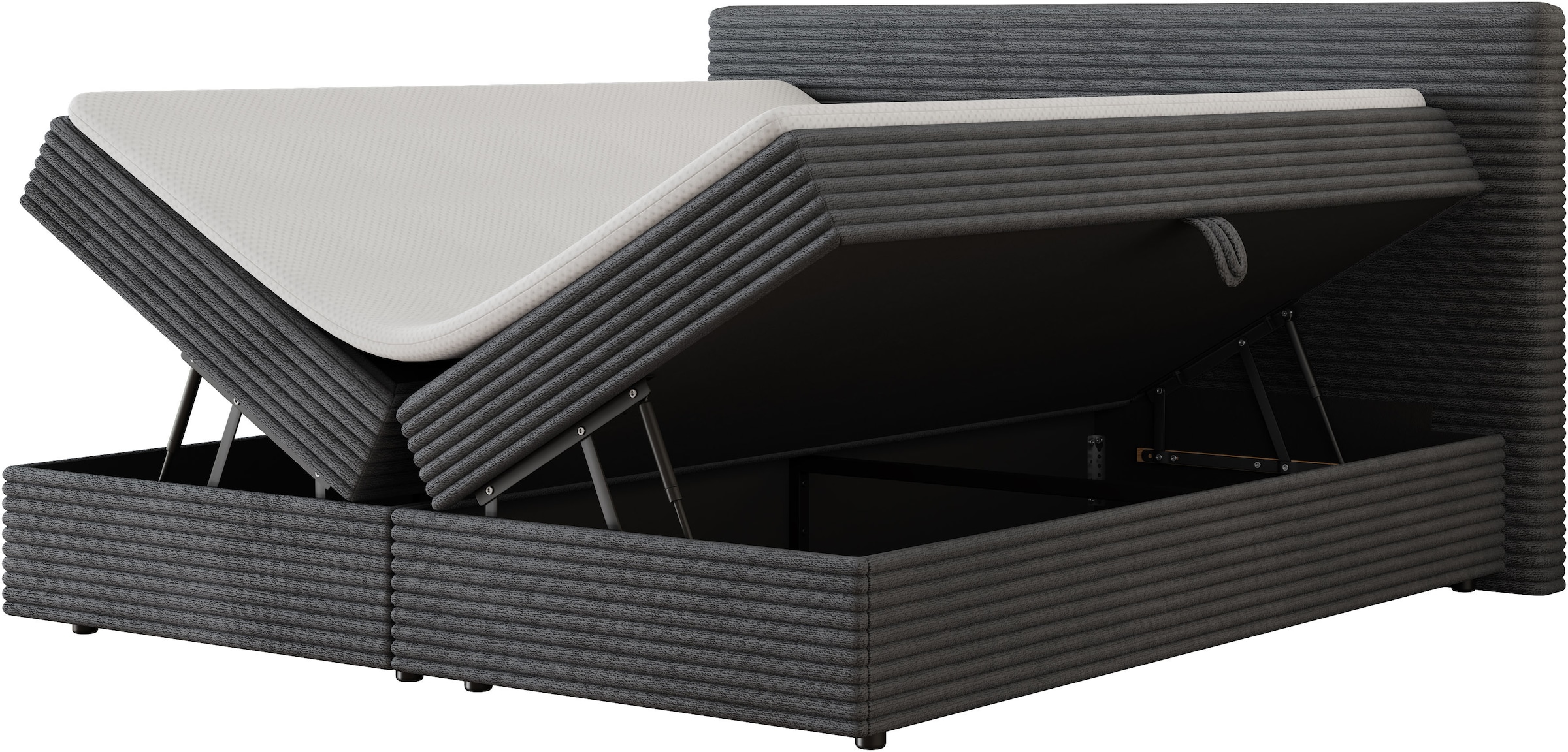 OTTO home Boxbett »ALVVIA, Polsterbett mit Bettkasten und Taschenfederkernmatratze (H3)« 180x200cm Liegefläche, Komfortschaumtopper (4cm)