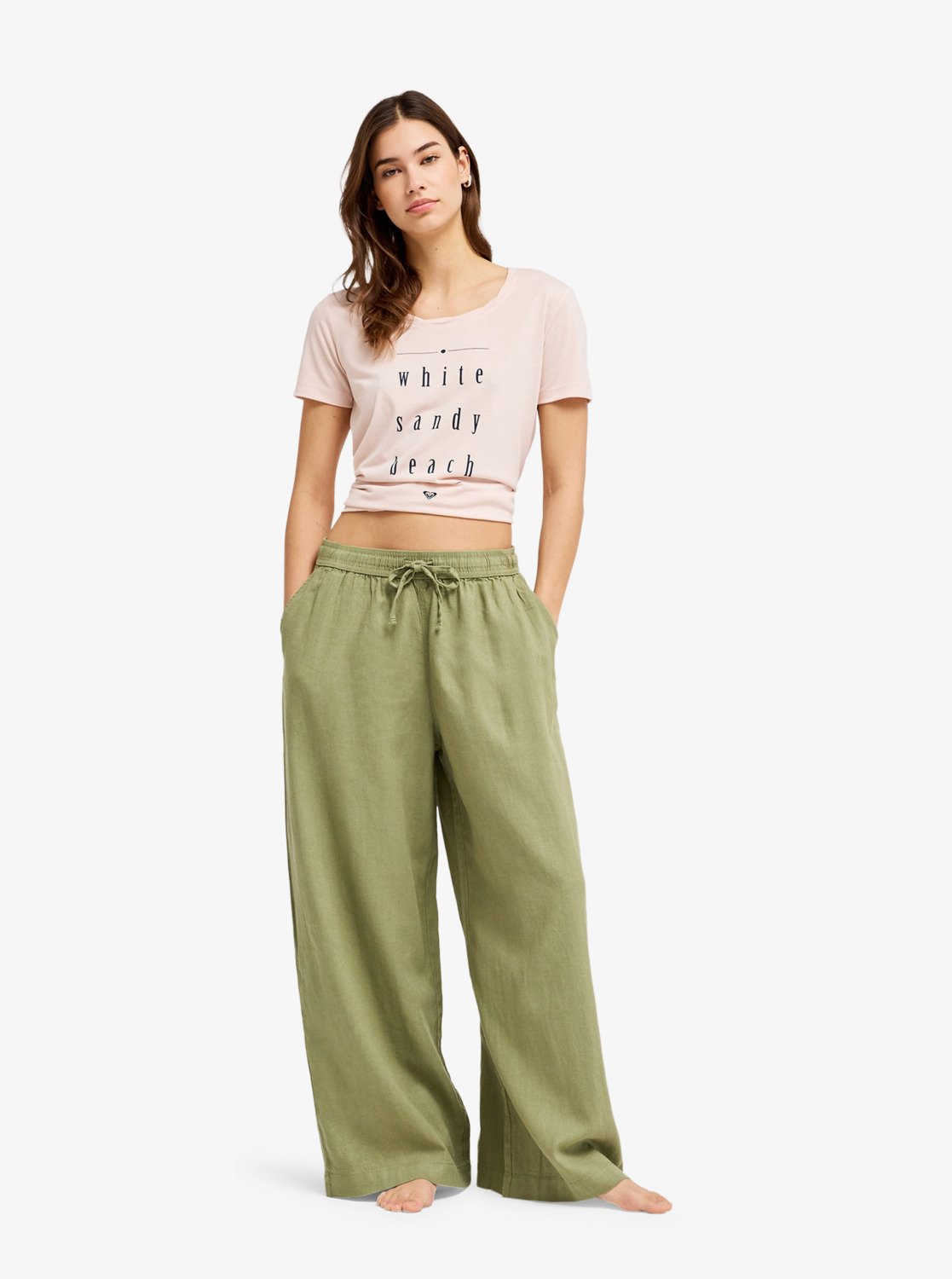 Roxy Strandhose "LEKEITIO BREAK MID PANT" mit Eingrifftaschen, atmungsaktives Material, gerade Beinform