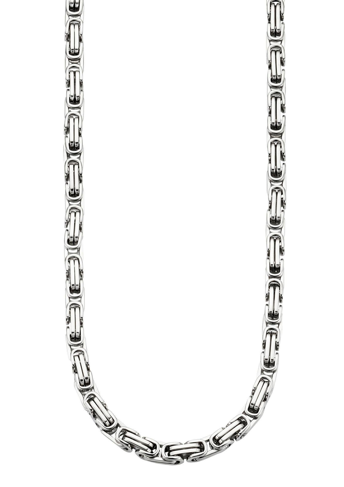 Edelstahlkette BRUNO BANANI "Schmuck Geschenk Halskette Königskette 4-Kant-Optik Silber" Gr. 55, silber (edelstahlfarben), Halsketten, Herren, 55, Edelstahl, L: 55, Edelstahlkette 2