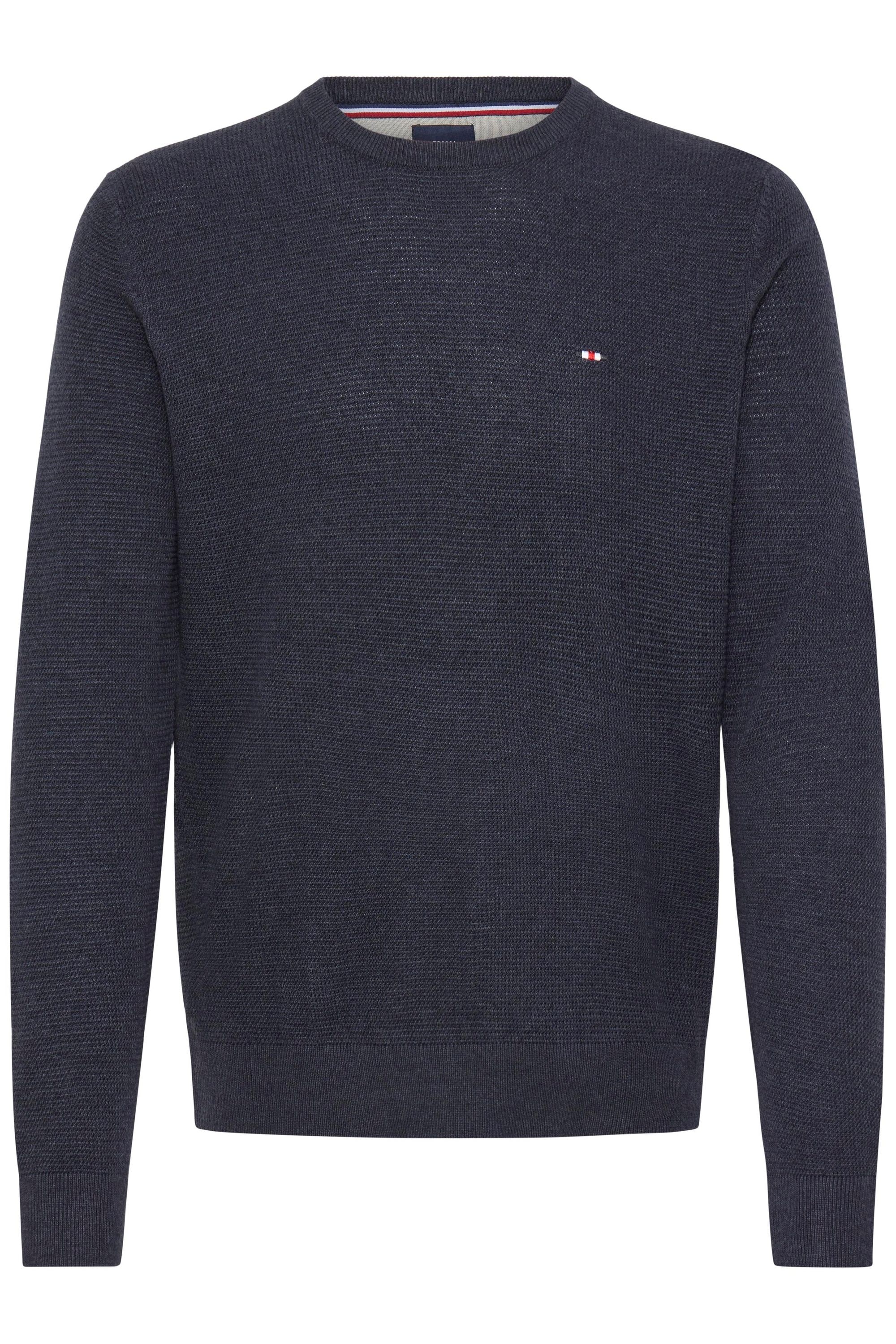 Strickfleece-Pullover FQ1924 "Strickpullover FQGRANBY", Herren, Gr. 3XL, blau (salute melange), Obermaterial: 100% Baumwolle CO., Pullover