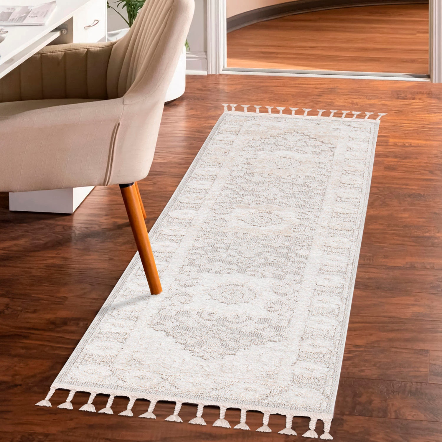 my home Hochflor-Teppich "Bjelle" rechteckig 20 mm Höhe Läufer, Boho-Stil, günstig online kaufen