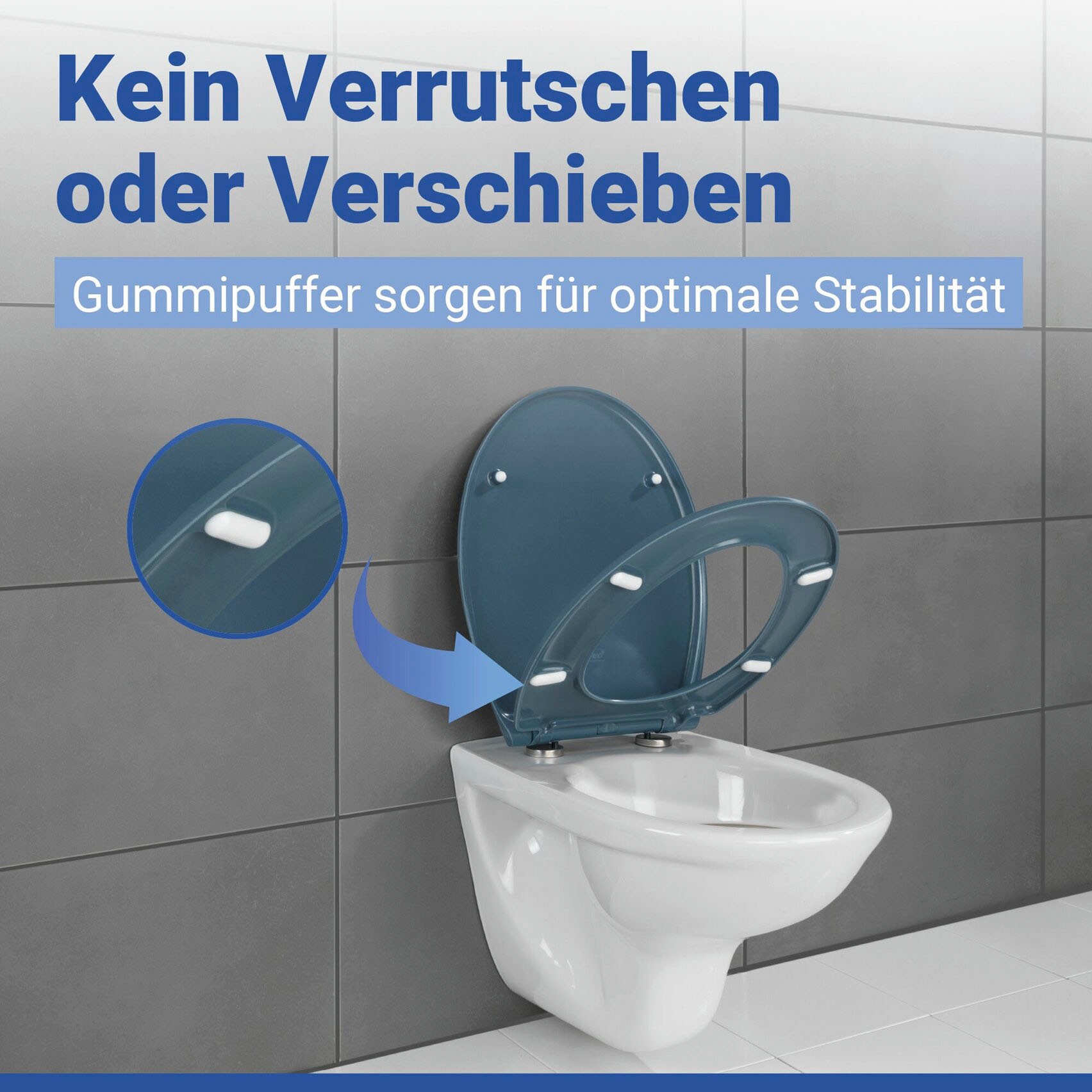 WENKO WC-Sitz »Samos Slate Blue«