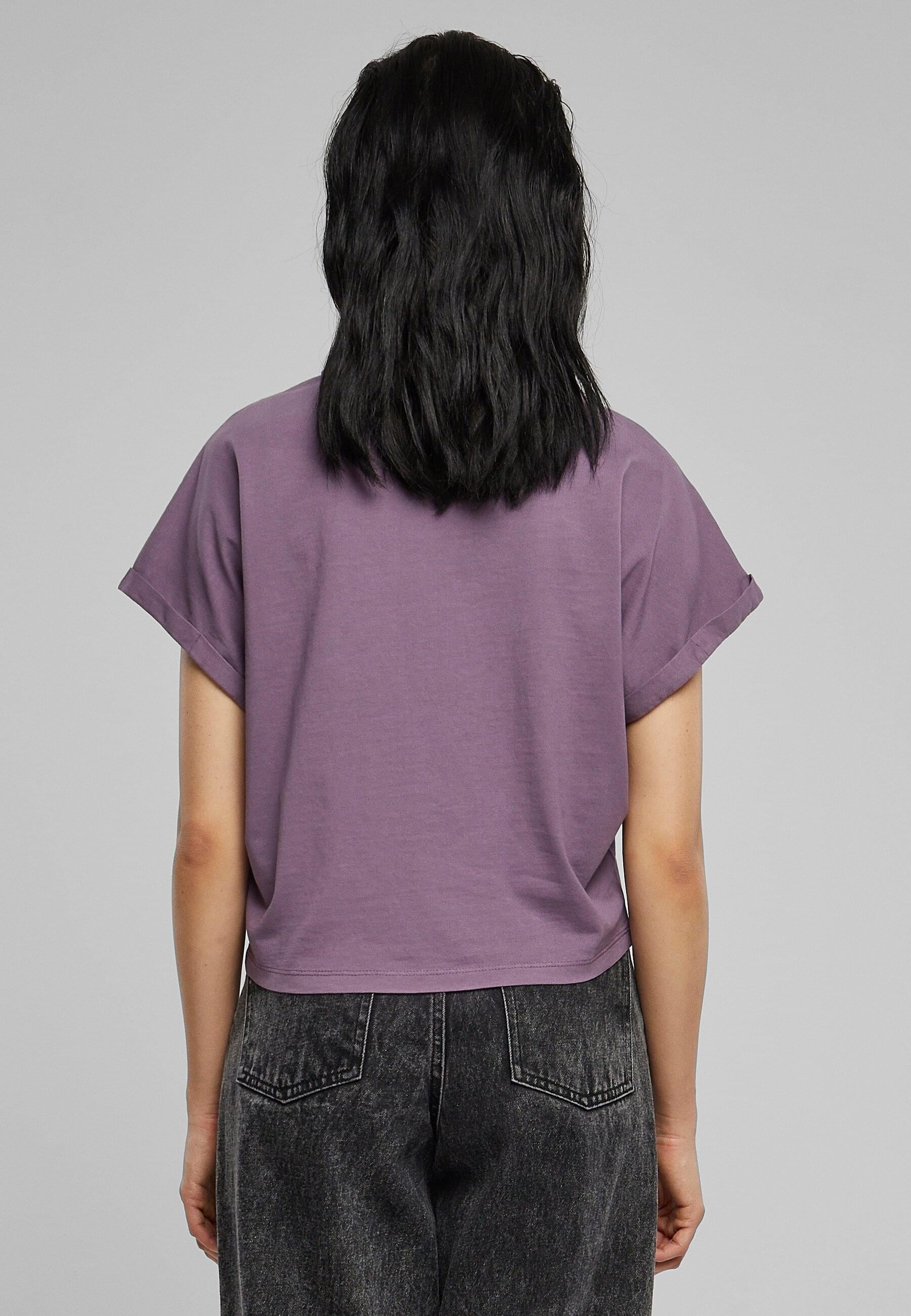 URBAN CLASSICS T-Shirt »Urban Classics Damen Ladies Short Pigment Dye Cut On Sleeve Tee«, (1 tlg.)