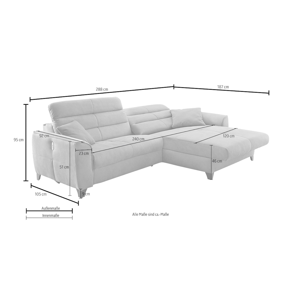 Jockenhöfer Gruppe Ecksofa »Double One L-Form«