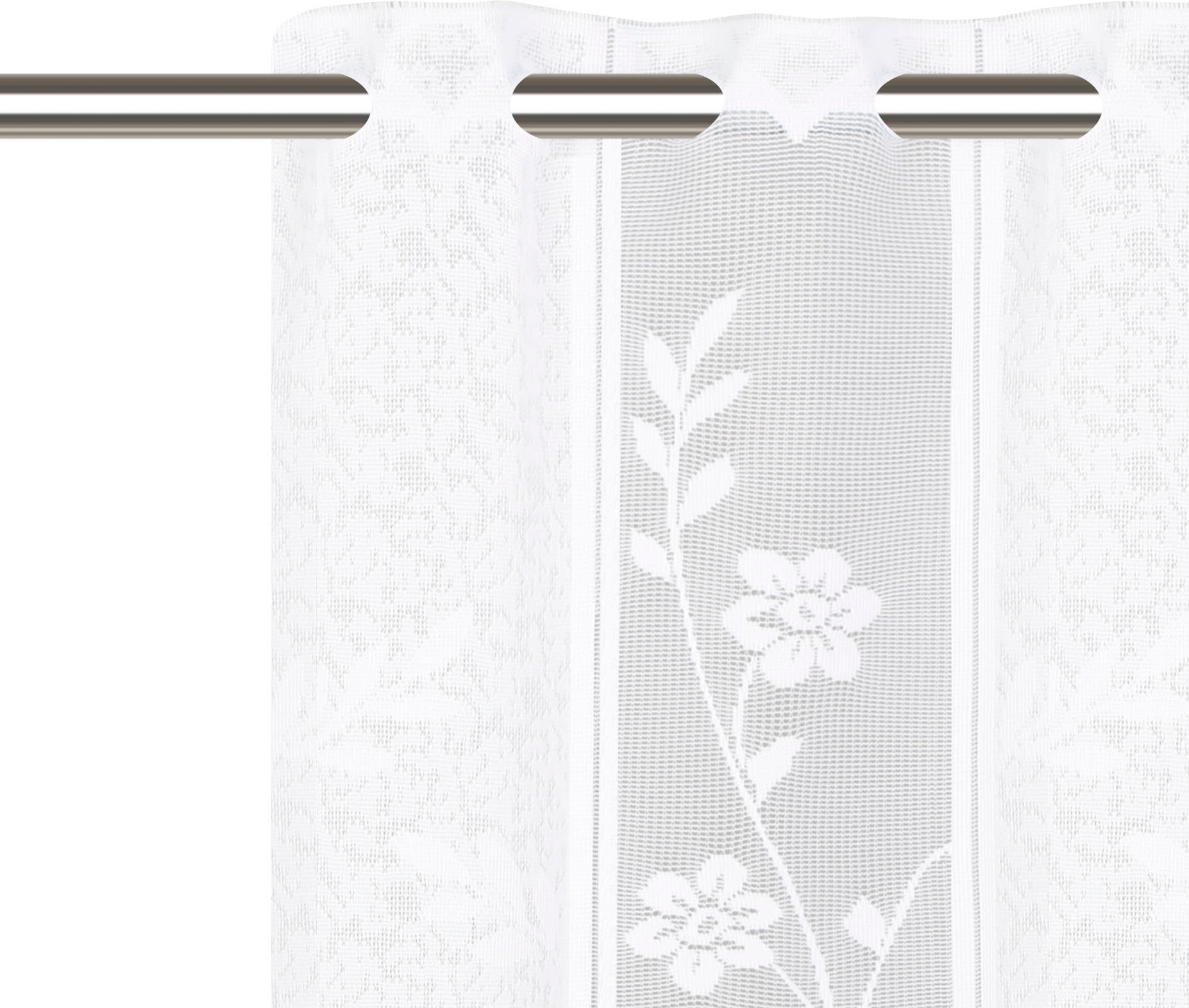 DELAVITA Scheibengardine BAUR transparent, St.), »TENDRIL«, (1 | verschiedene gewebt, Rechnung Größen auf monochrom
