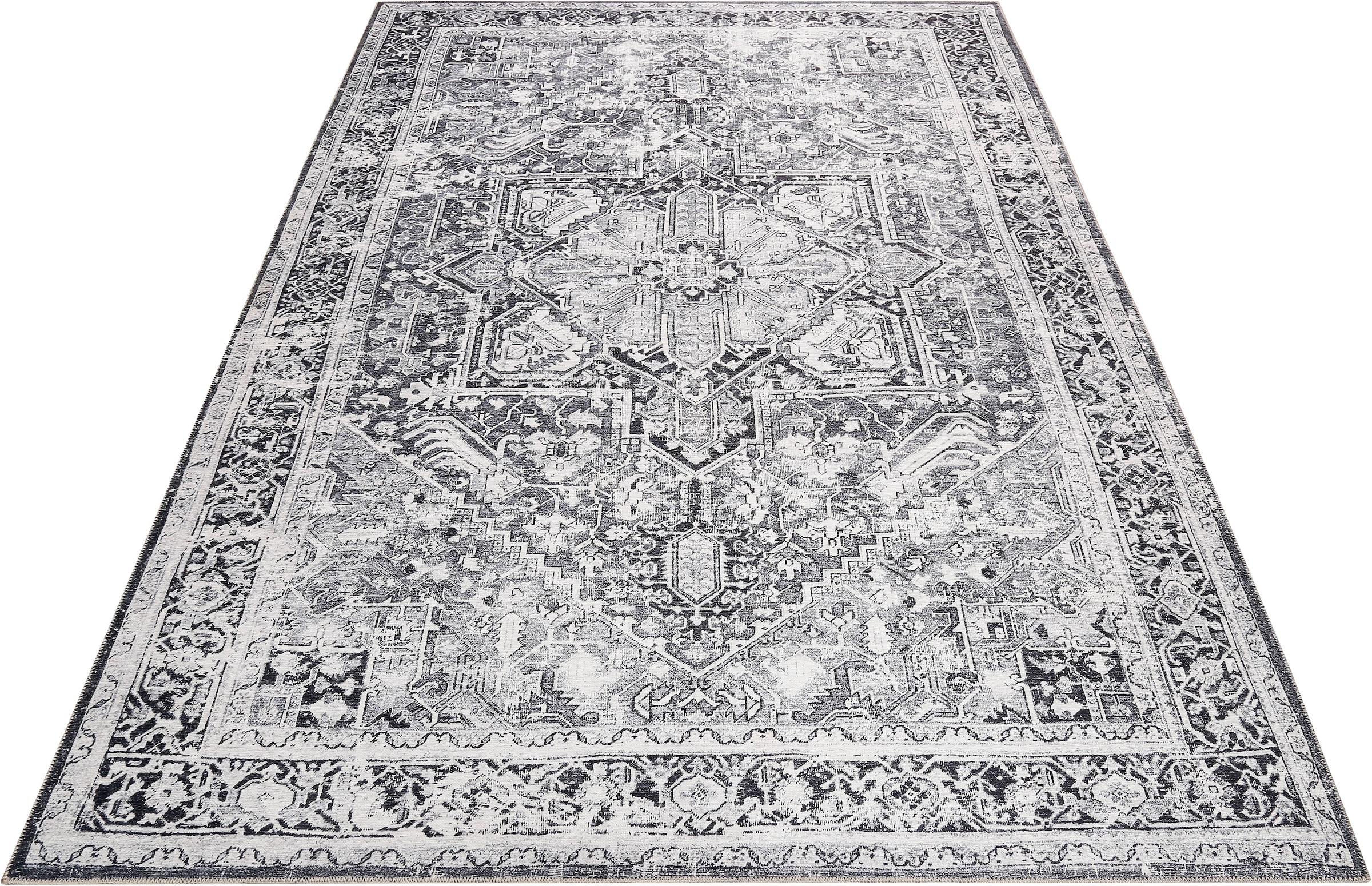 Teppich WECON HOME "Seelace", grau, B:80cm H:6mm L:150cm, Baumwolle, Kunstfaser, Teppiche, Teppich, Wohnzimmer