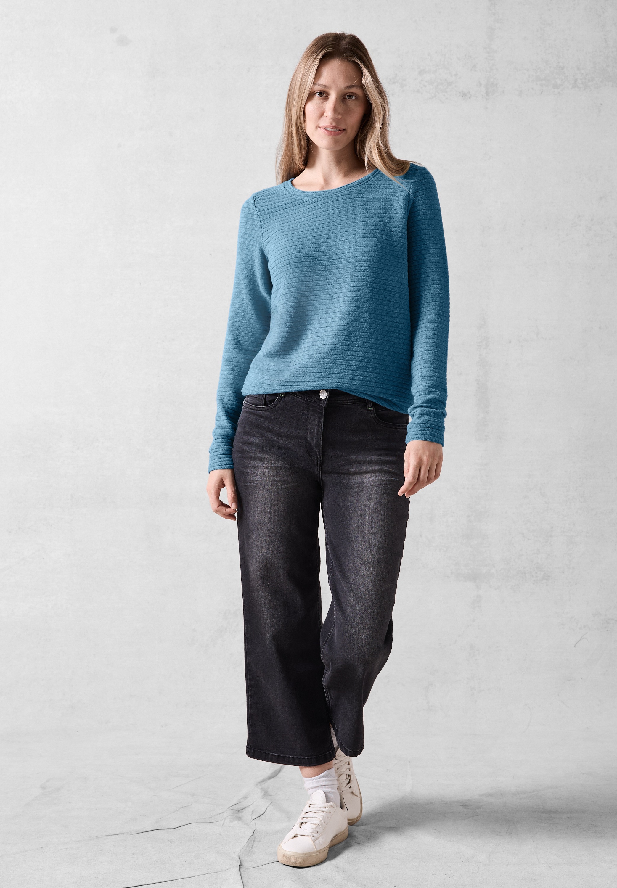 Cecil Langarmshirt, mit Materialmix