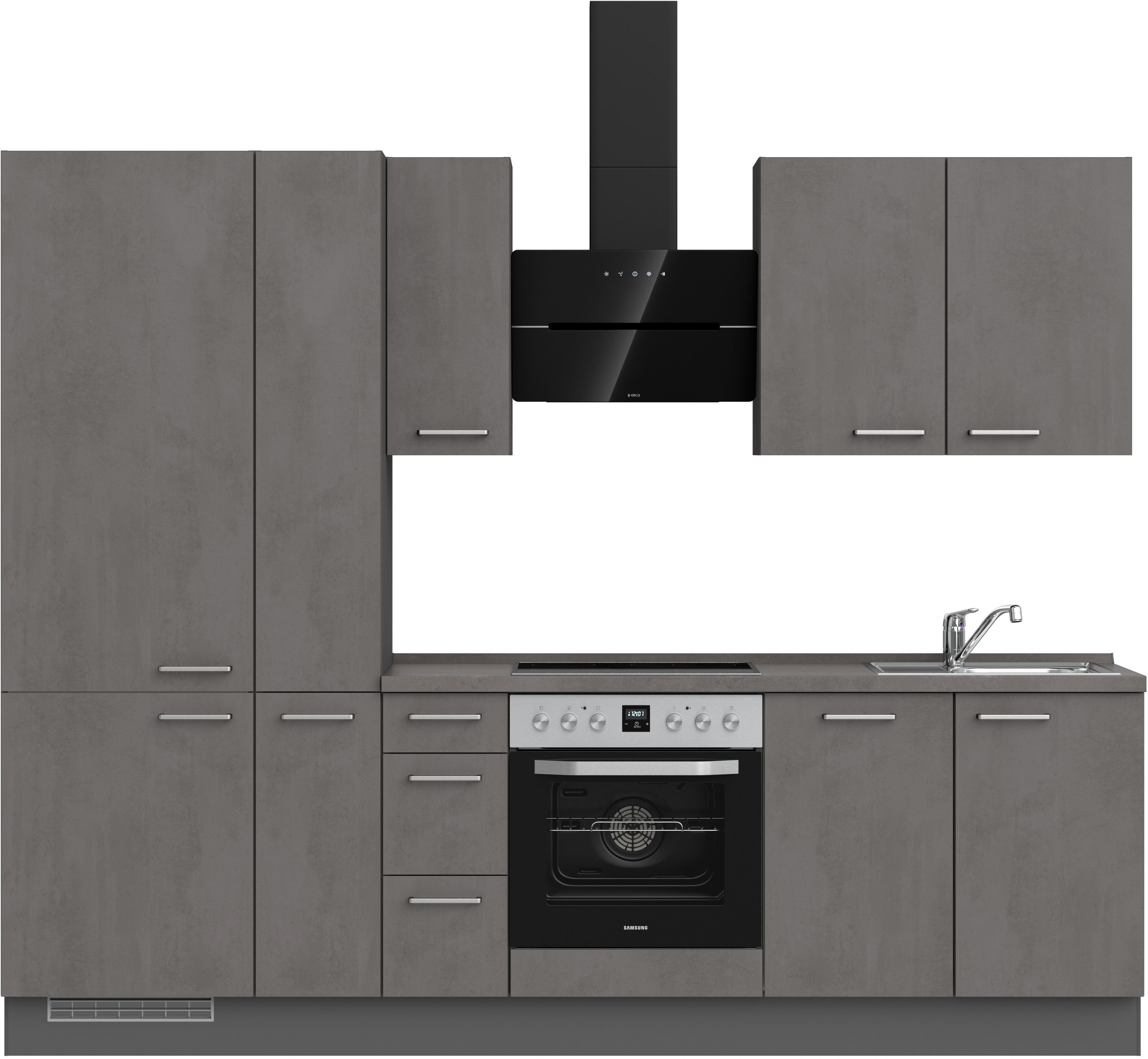 nobilia Küchenzeile ""Riva II", NEU: individuell anpassbar mit gratis Profi-Beratung" vormontiert, Breite 270 cm, Ausrichtung wählbar, wahlw. mit E-Geräten
