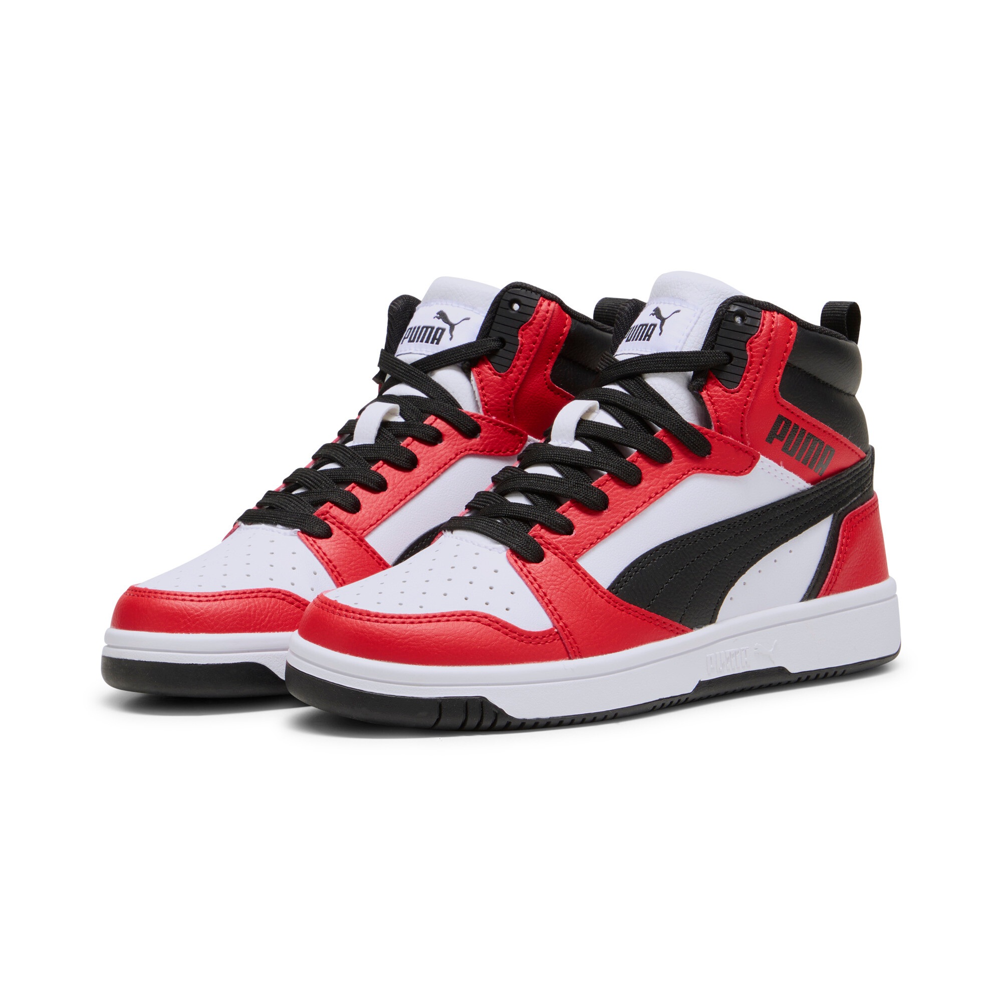 Puma Baskets Rebound V6 Mid Puma White / Puma Black / For All Time Red EU 37 1/2 Garçons,Filles