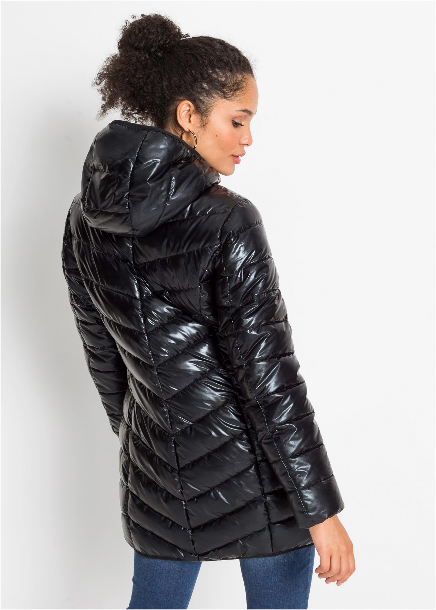 bonprix Steppjacke femininer Stil, aus Polyester, mit Kapuze, lockere Passf günstig online kaufen