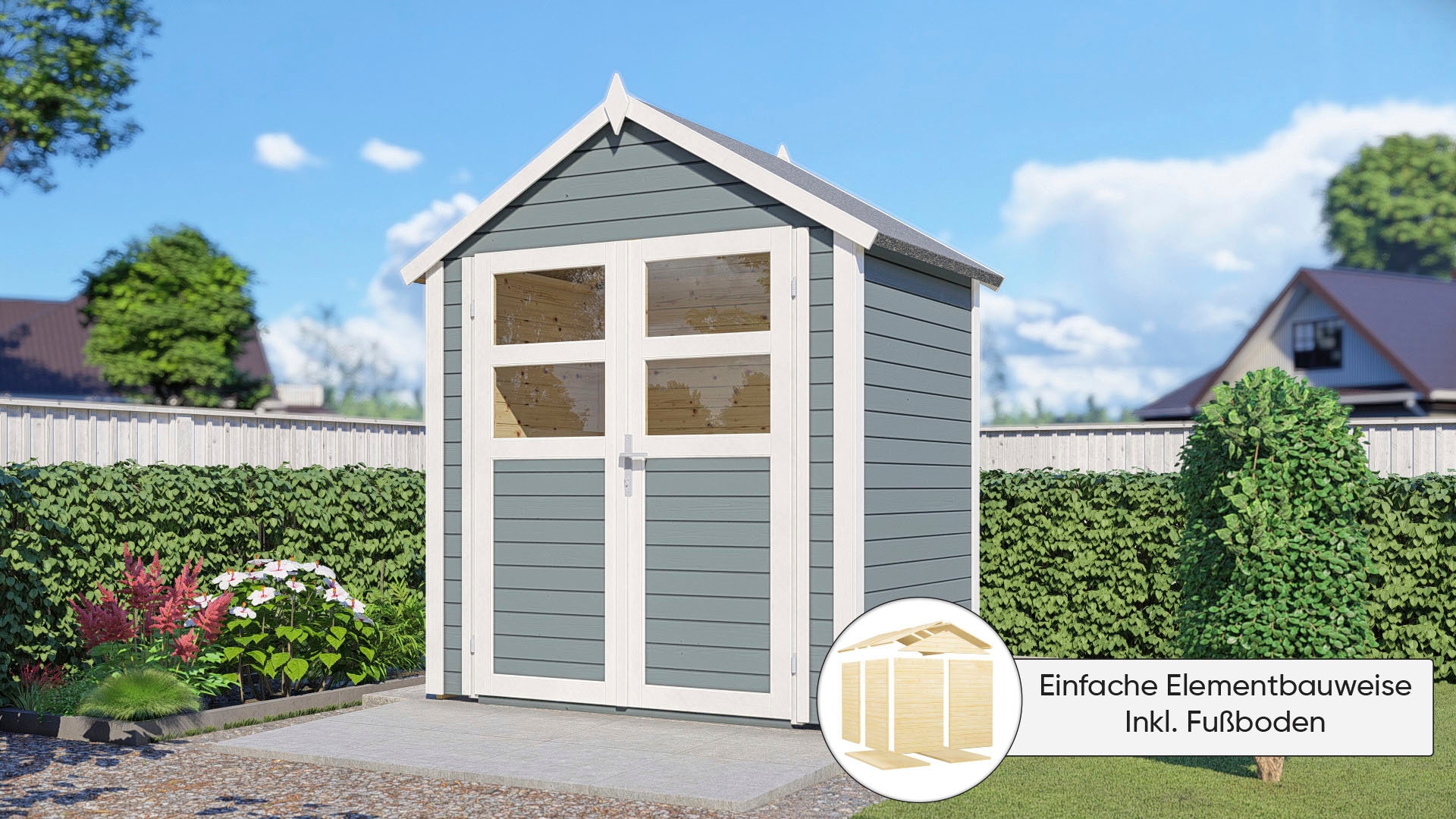 KONIFERA Gartenhaus »Visby 1«, Inklusive Fussboden, in 4 Größen und 2 Farben