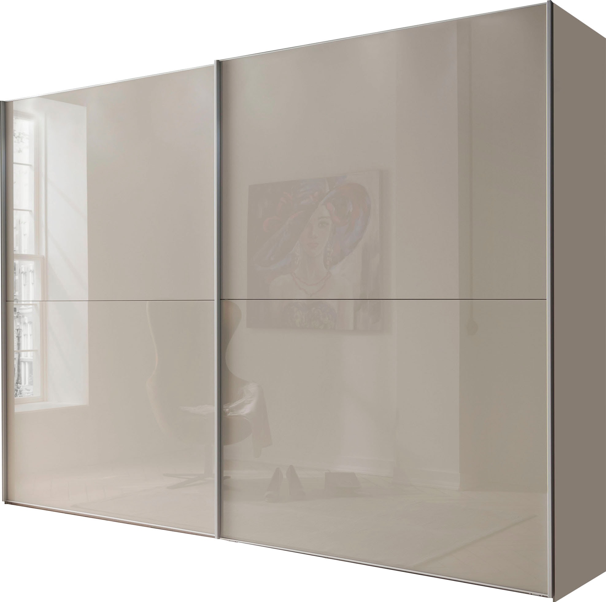 WIEMANN "Orion, Kleiderschrank, Schrank, Wäscheschrank, mit Schiebetüren" hochwertige Glasfront, variable Inneneinteilung, stilvolle Optik