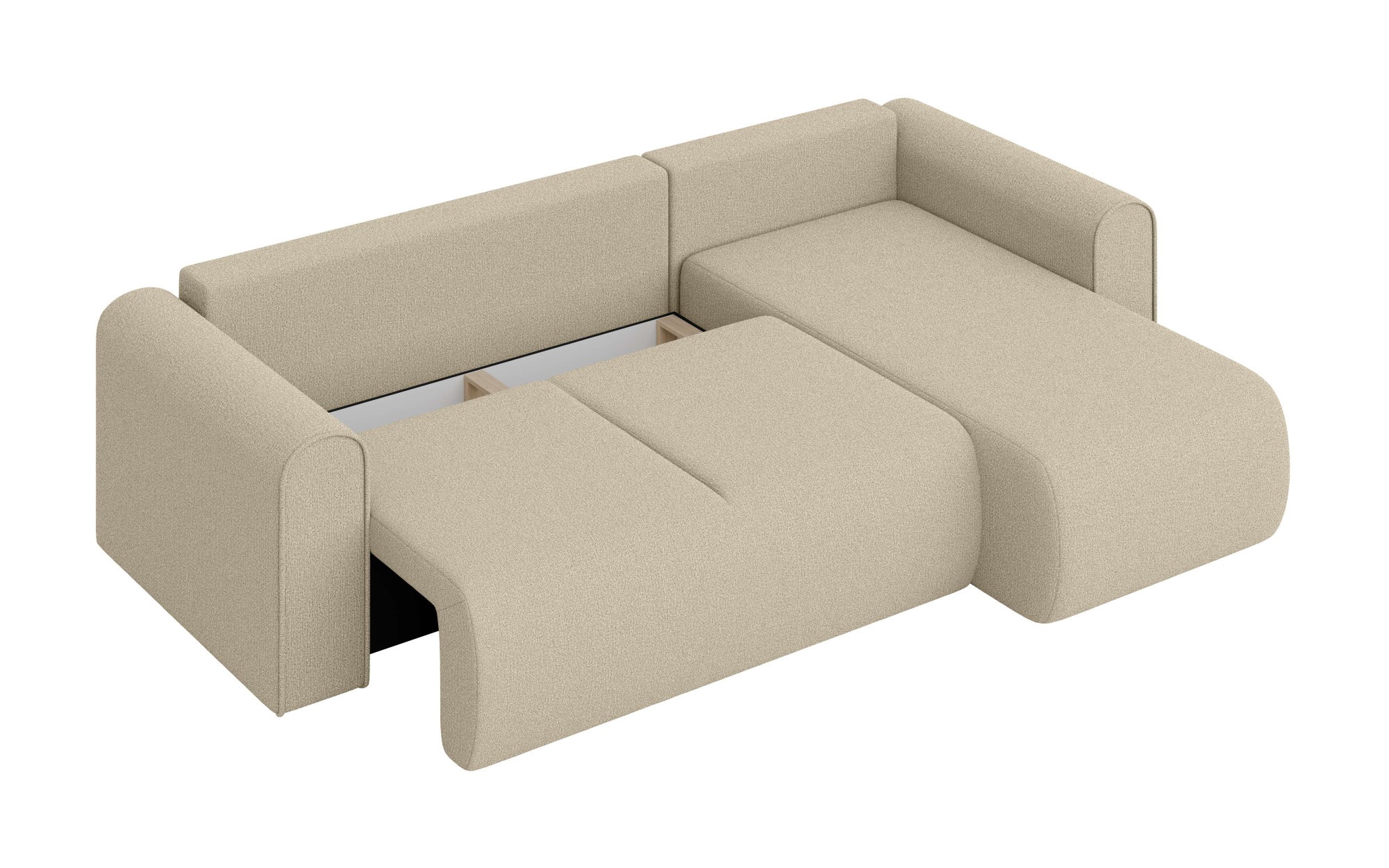 INOSIGN Ecksofa »Zacharia wahlweise Schlafsofa mit Bettkasten, B/T/H 250/166/86 cm«, L-Form mit Wellenunterfederung, Recamiere beidseitig montierbar