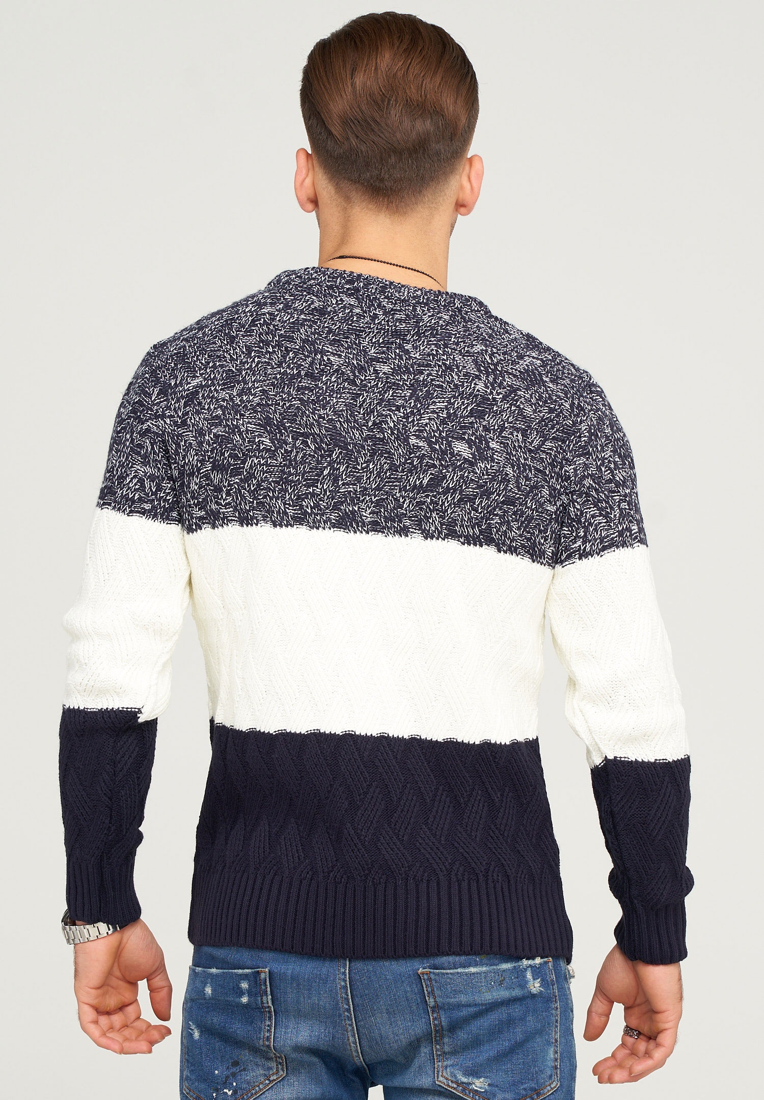 behype Strickpullover »DAVAY«, im Colour-Block-Stil