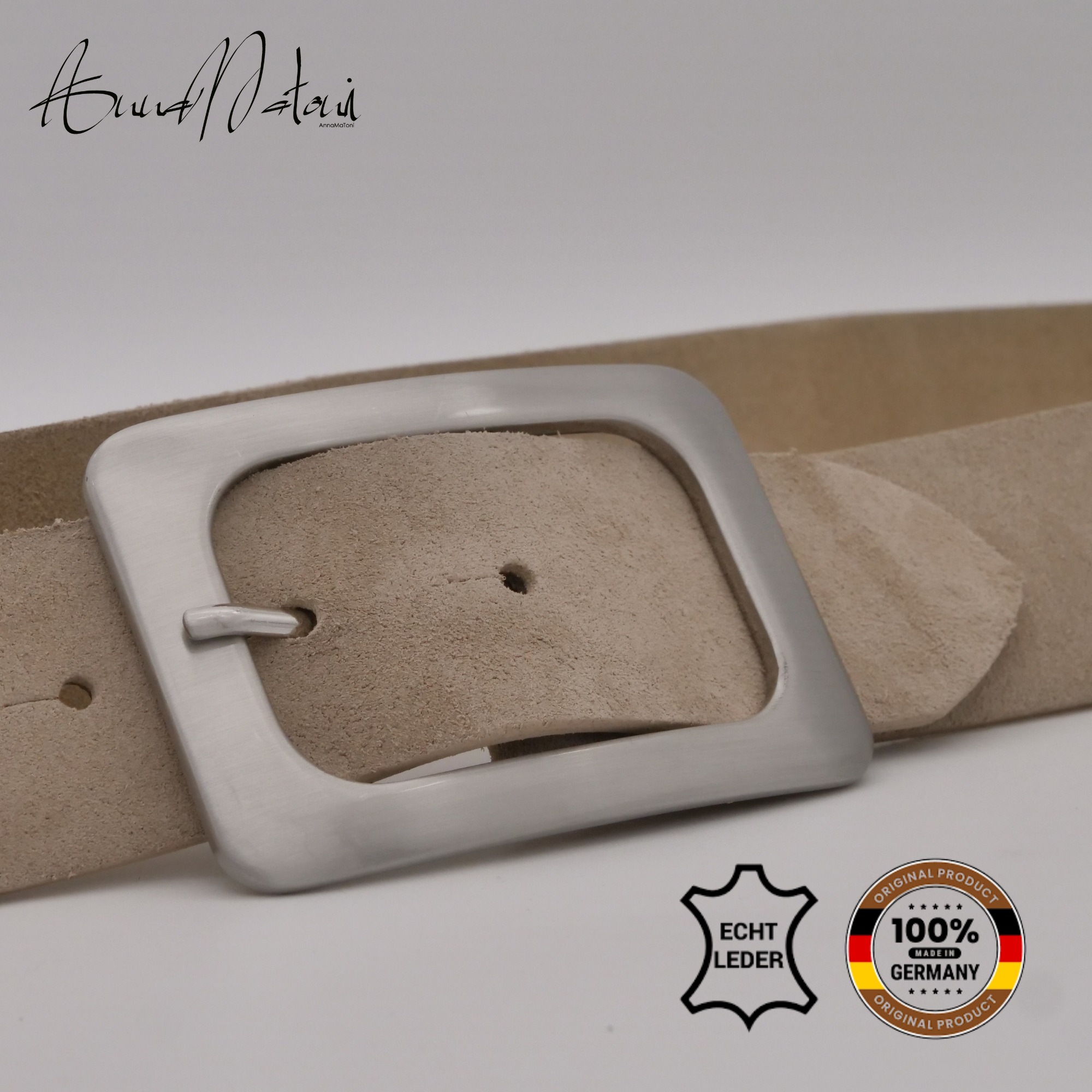 AnnaMatoni Ledergürtel »AnnaMatoni Damen Ledergürtel in hochwertigem Velour Leder 4cm«