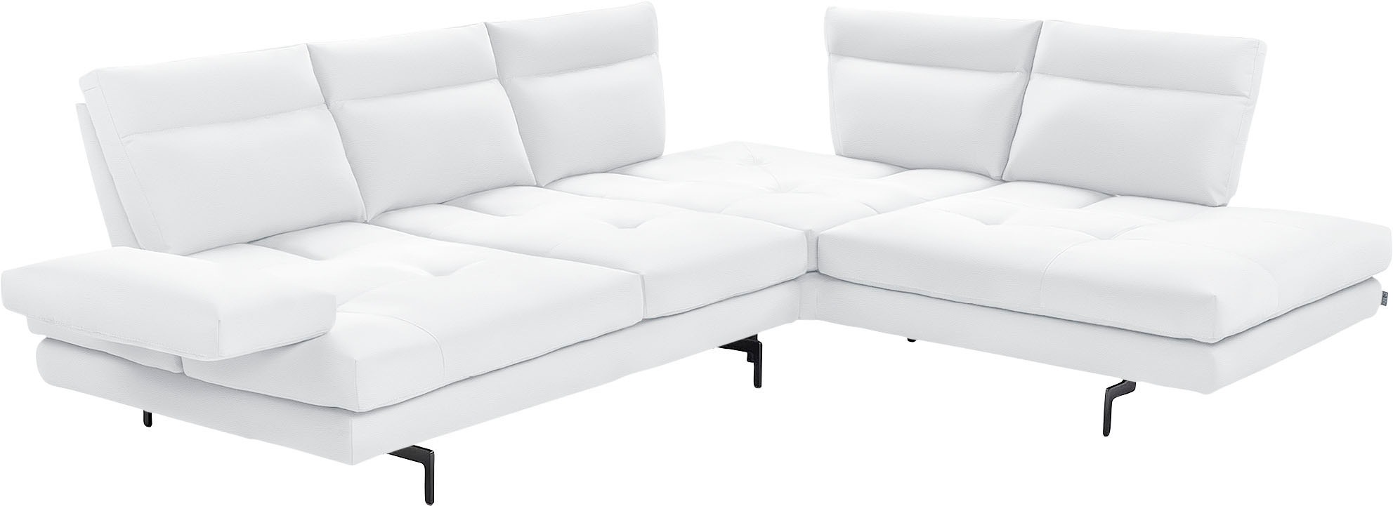 CALIA ITALIA Ecksofa »Toby Wing, L-Form, Designsofa mit sensationellem Sitzkomfort«, Sitztiefenverstellung, funktionale Ecke, Füße in schwarz matt