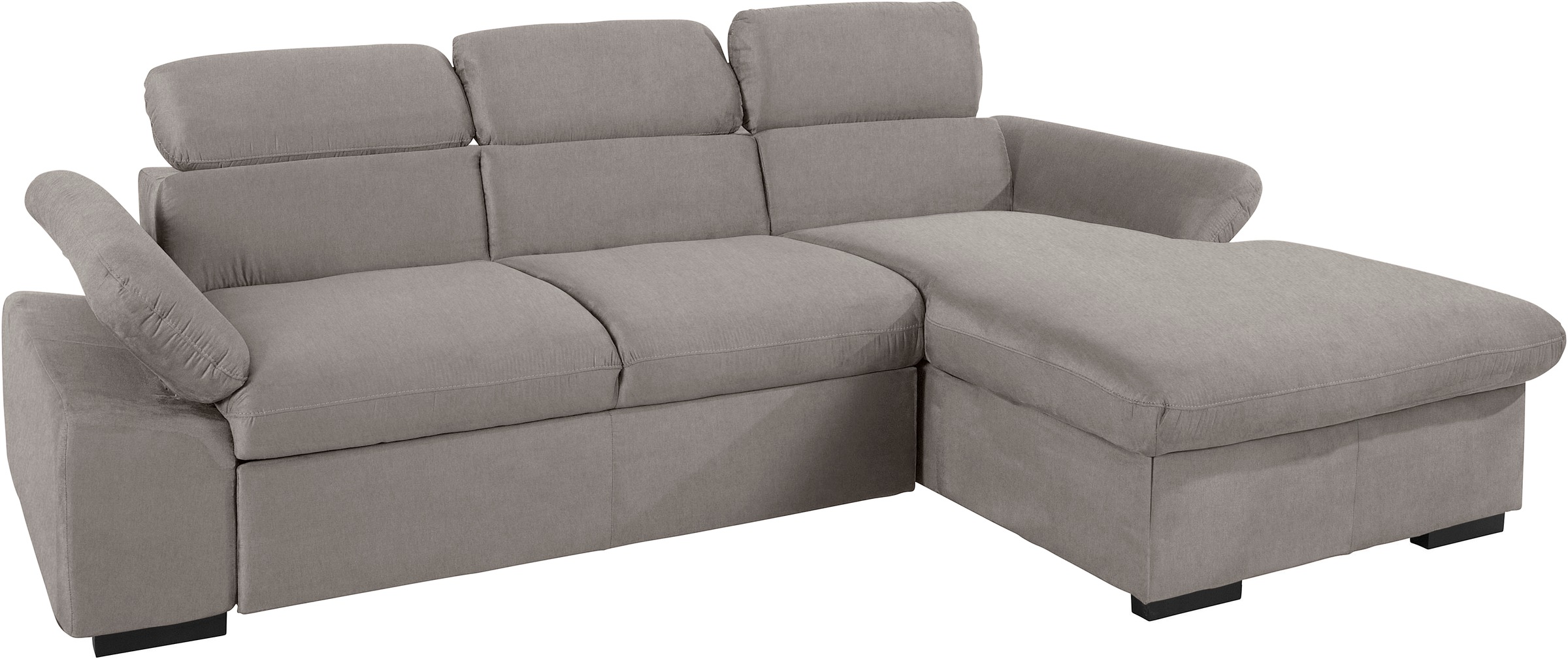 COTTA Ecksofa »Lola L-Form mit Kopfteilfunktion & Hocker«, (Set, mit Hocker), wahlweise mit Bettfunktion, Bettkasten & Armteilverstellung