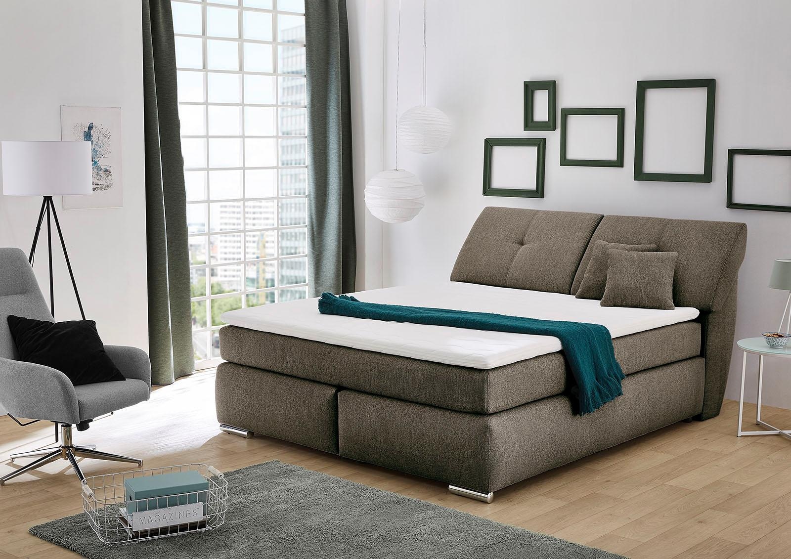 Jockenhöfer Gruppe Boxspringbett, mit Kaltschaum-Topper, Bettkasten und Zierkissen