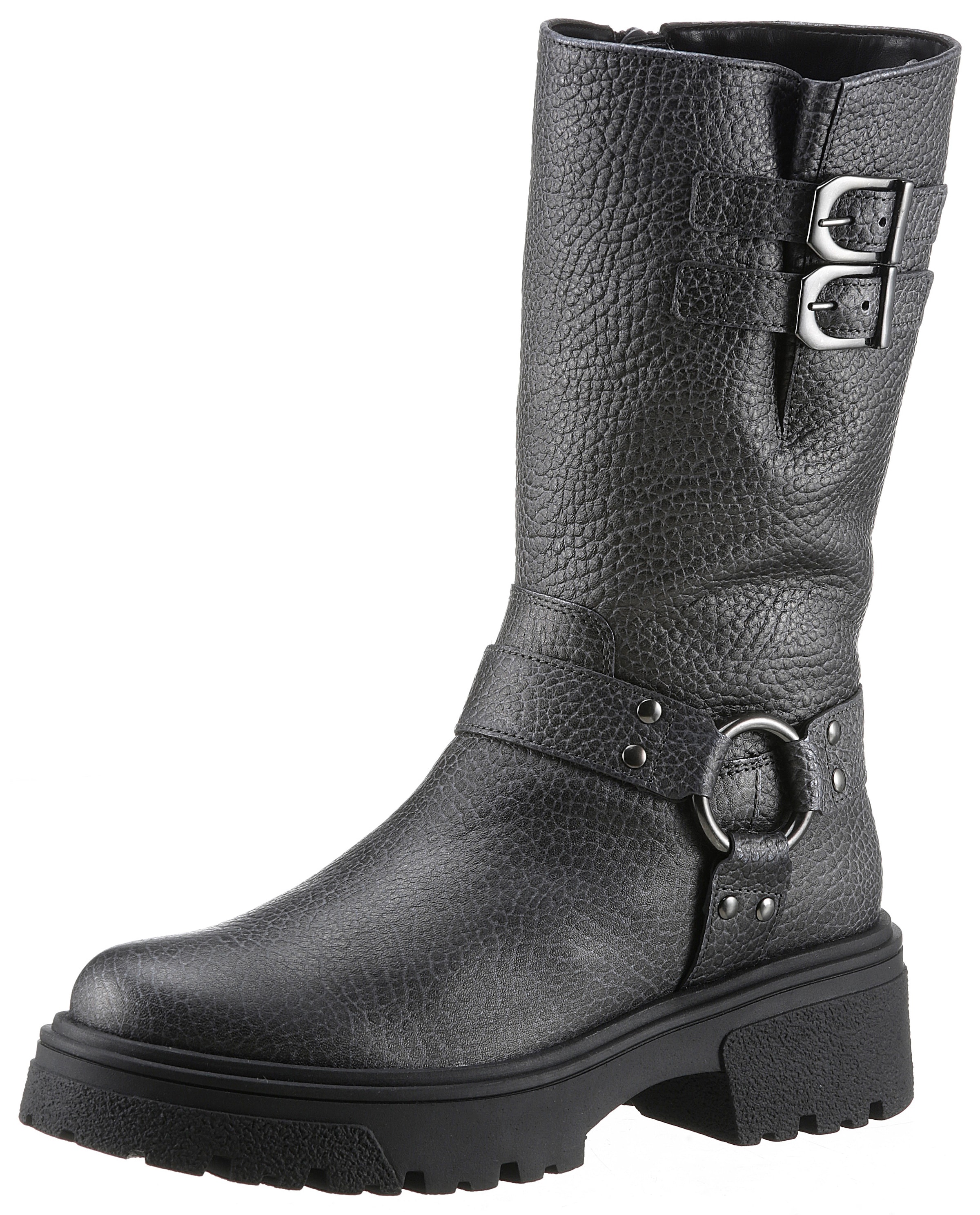 Gabor Bikerboots, Blockabsatz, Plateau, Stiefelette, Kurzstiefel mit Best Fitting