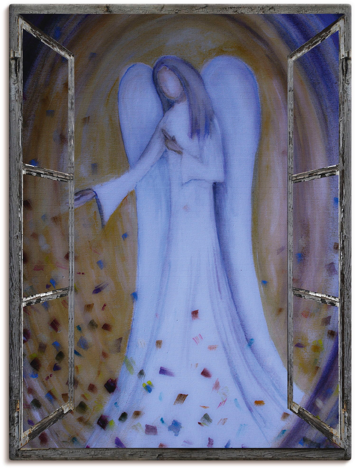Artland Wandbild "Fensterblick - Engel", Religion, (1 St.), als Leinwandbild, Poster in verschied. Größen