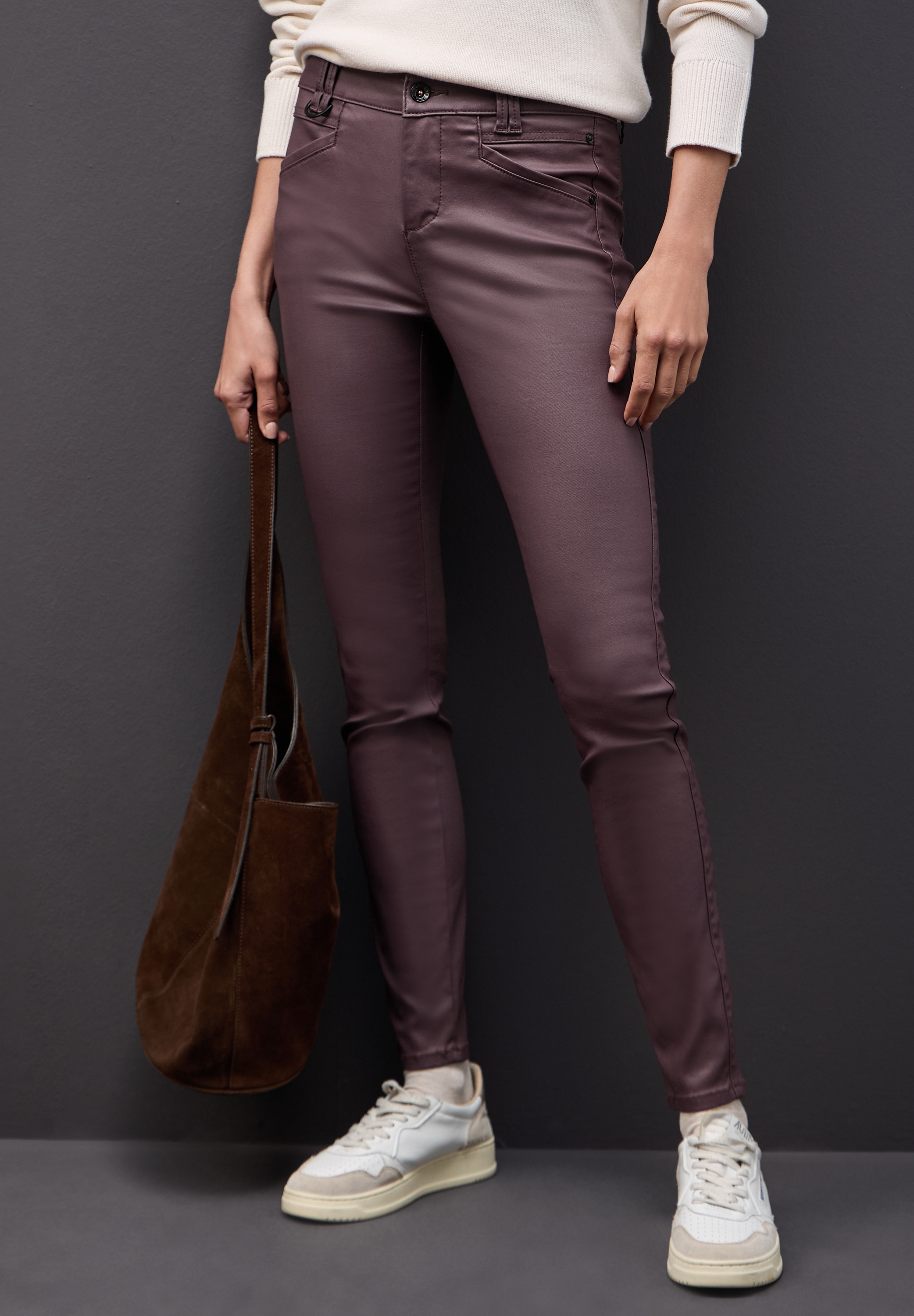 STREET ONE Lederimitathose  Middle Waist