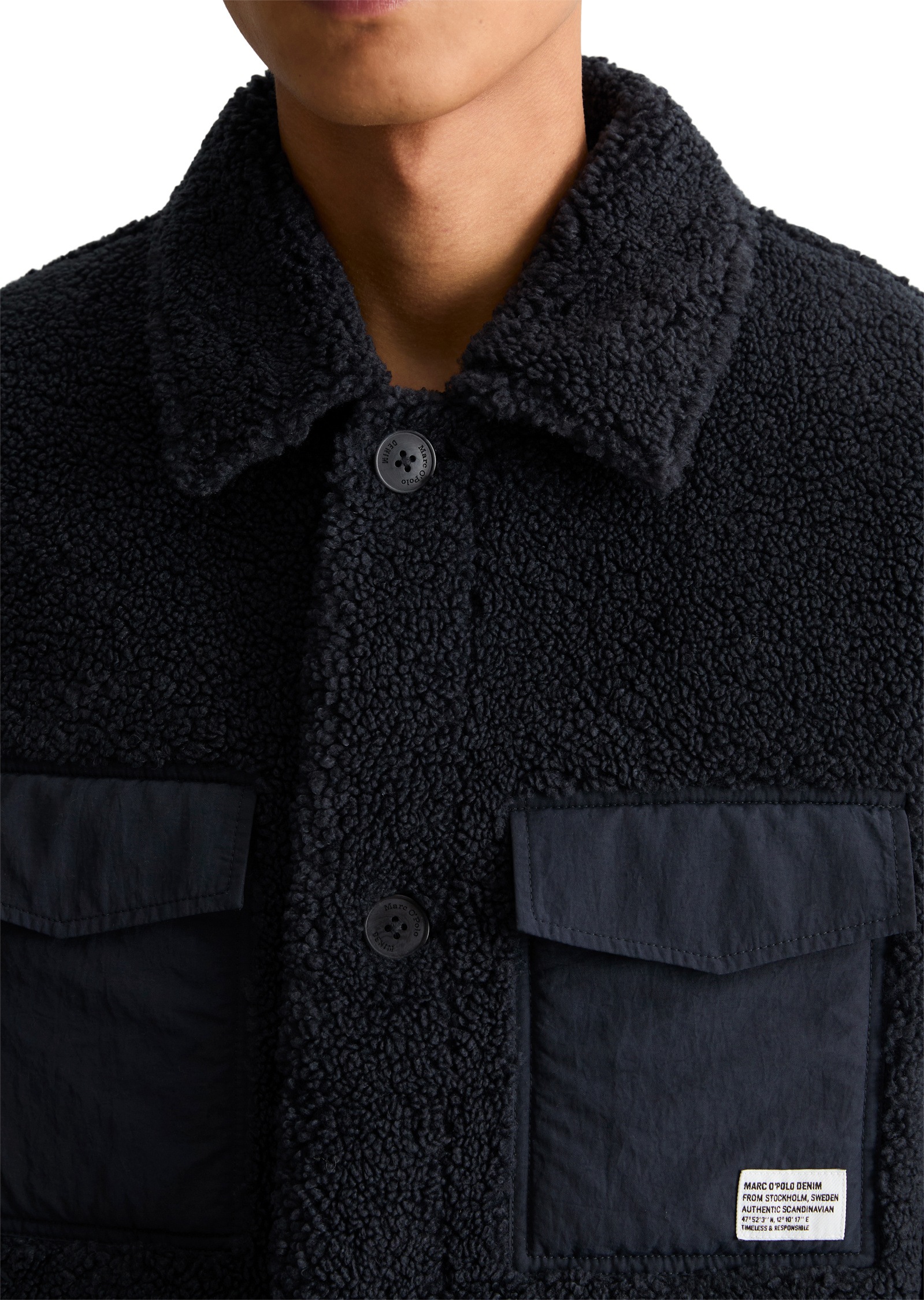Marc O'Polo DENIM Outdoorjacke »mit weichem Fleecefutter« ohne Kapuze