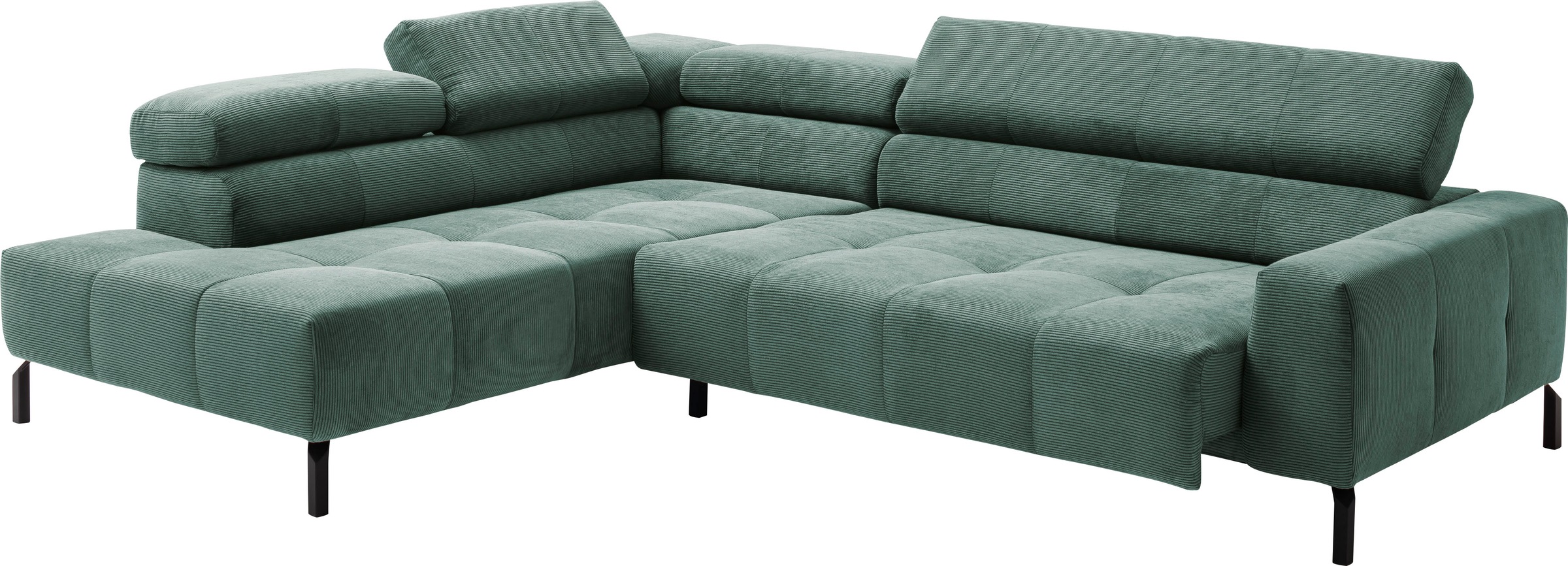 Places of Style Ecksofa »Cleveland, L-Form, incl. Kopfteilverstellung, Breite 276 cm«, wahlweise elektrischer Sitzvorzug