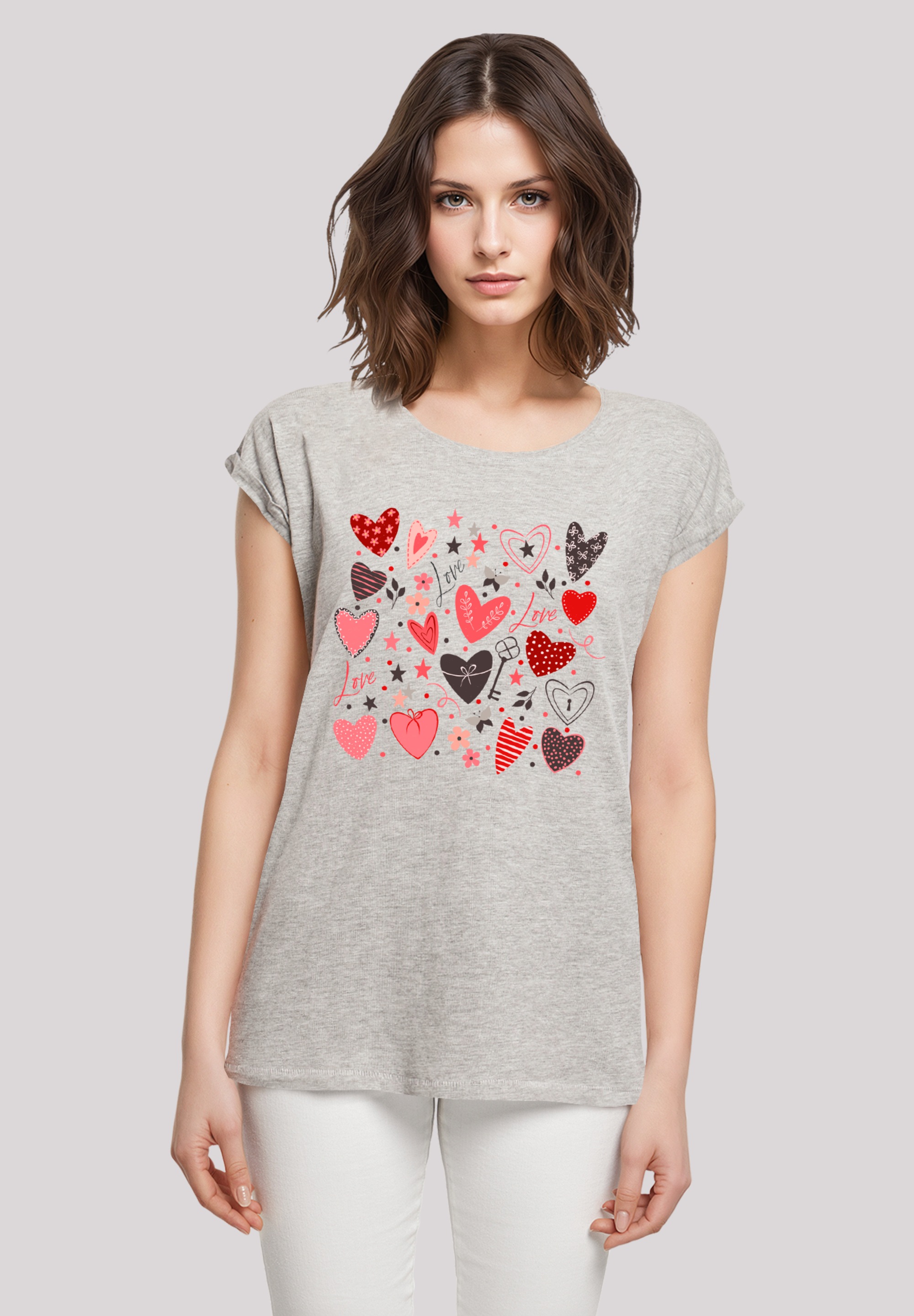 F4NT4STIC T-Shirt "Cute Herzen Variety Valentinstag", Premium Qualität günstig online kaufen