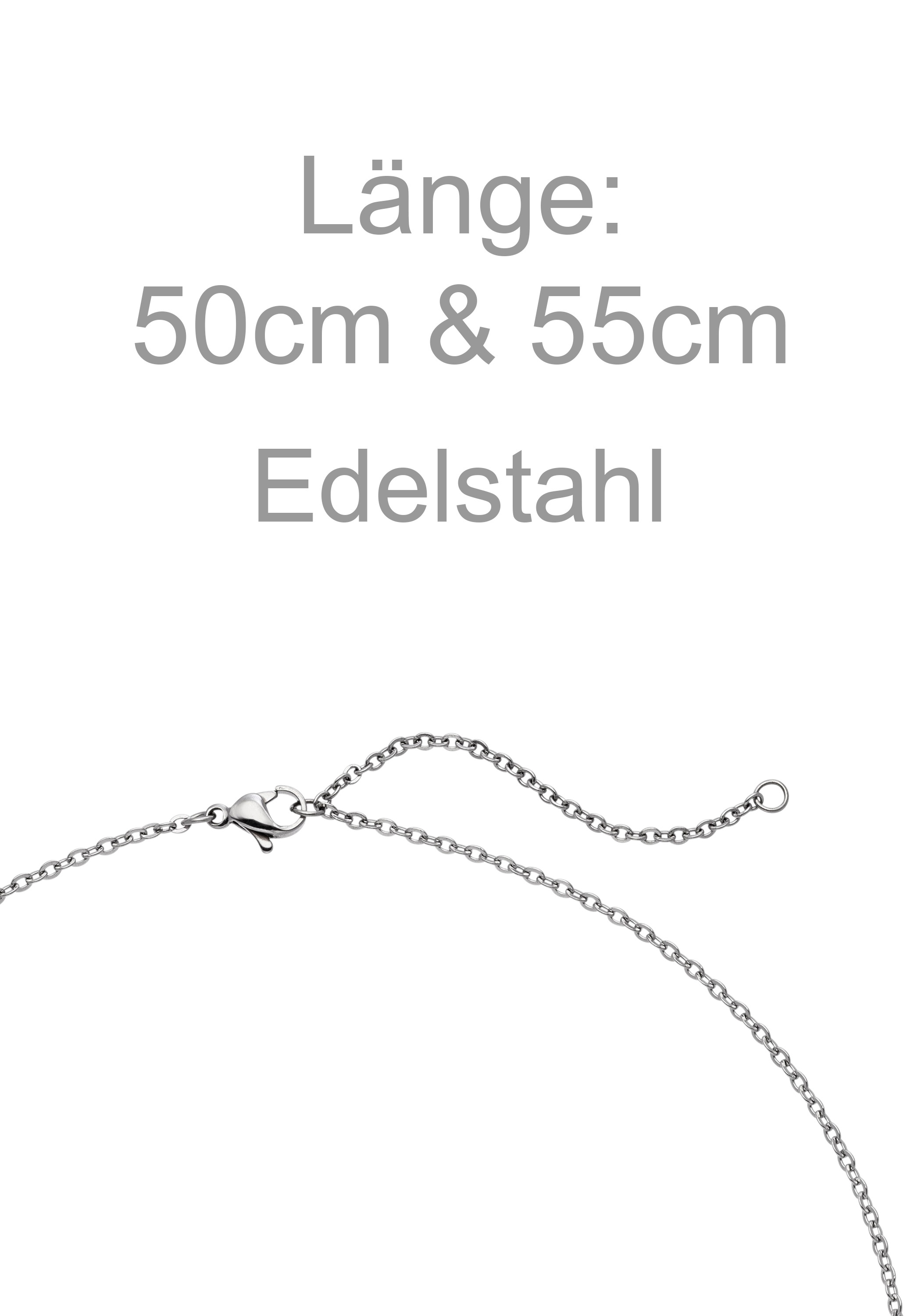 JOBO Kette mit Anhänger »Herrenkette mit Carbon kombiniert« Edelstahl 55 cm