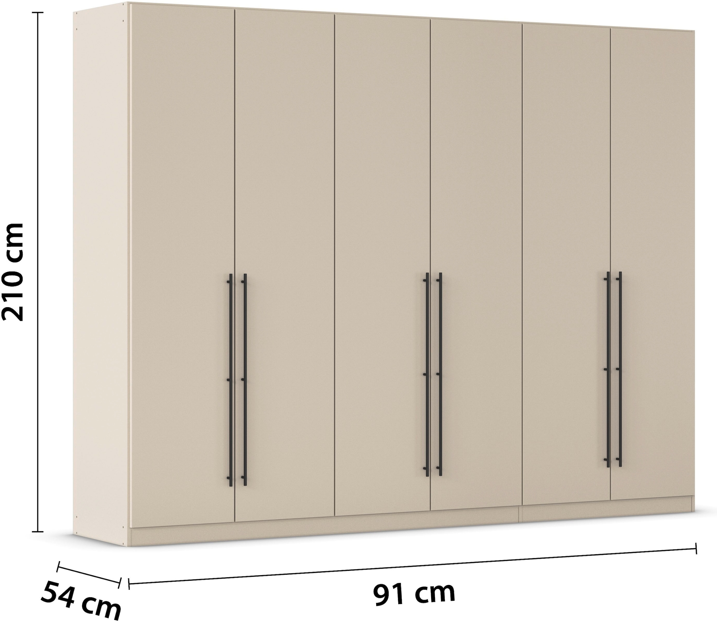 rauch Kleiderschrank, (in 3 verschiedenen Ausstattungen BASIC/CLASSIC/PREMIUM), mit hochwertigen Stangengriffen in Schwarz aus Metall MADE IN GERMANY