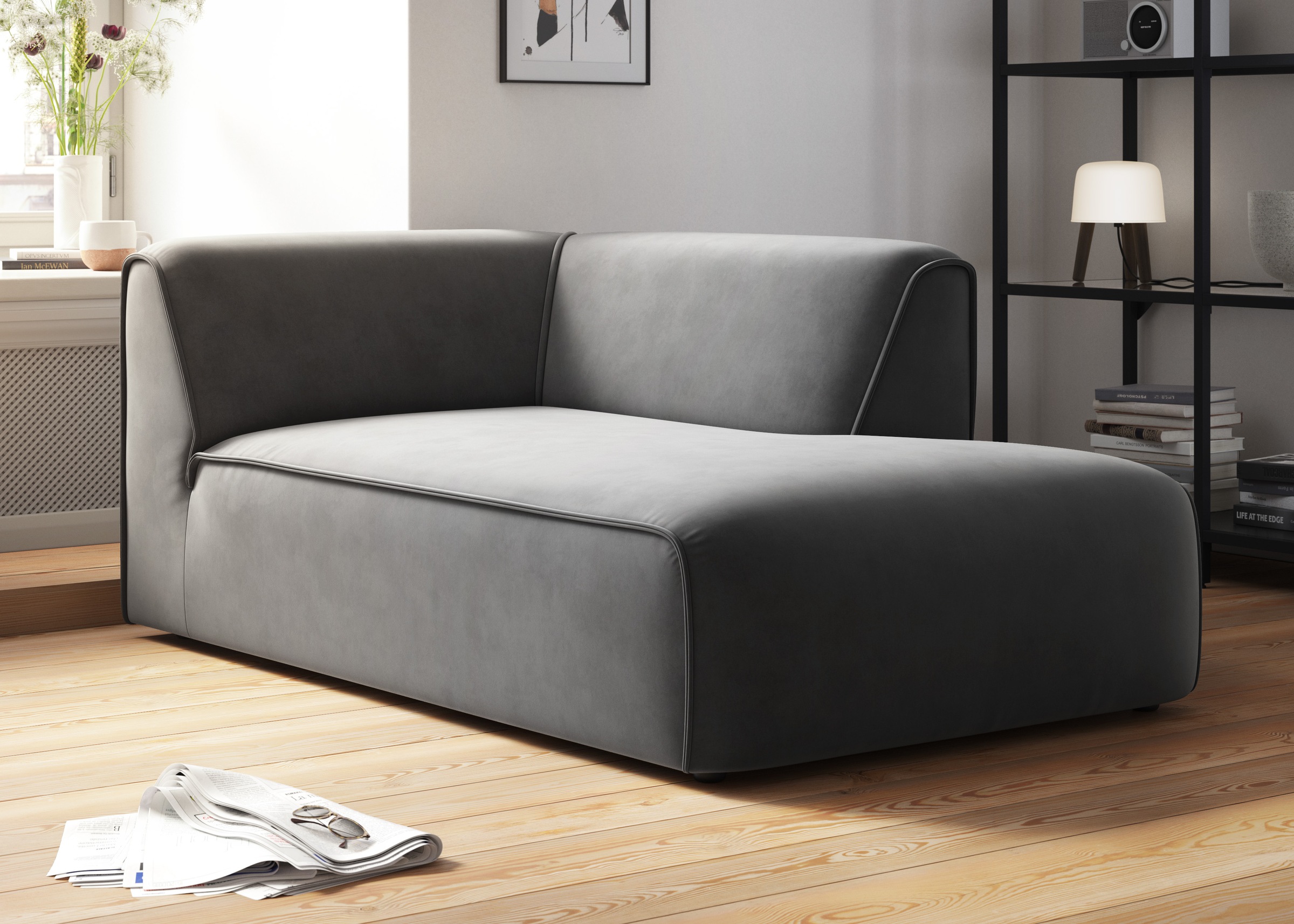 RAUM.ID Ottomane »Merid Chaiselongue, Maße B/T/H: 100/162/70 cm«, als Modul oder separat verwendbar, für individuelle Zusammenstellung