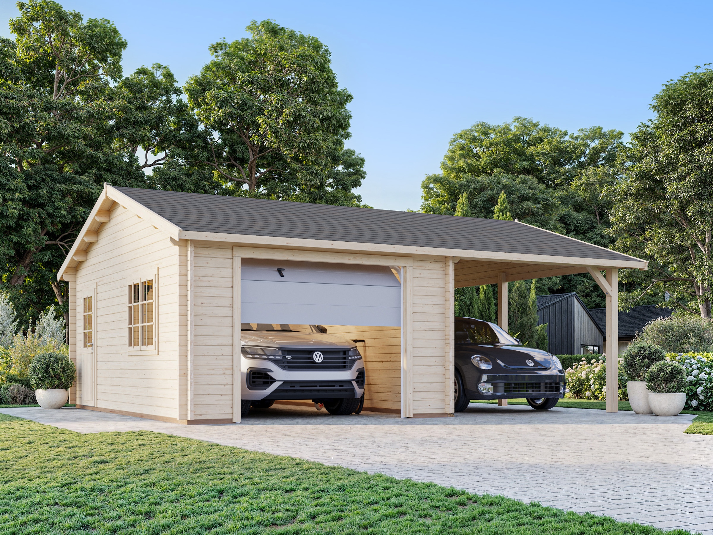 Palmako Garage »Roger, mit Sektionaltor« BxTxH: 703x619x316 cm