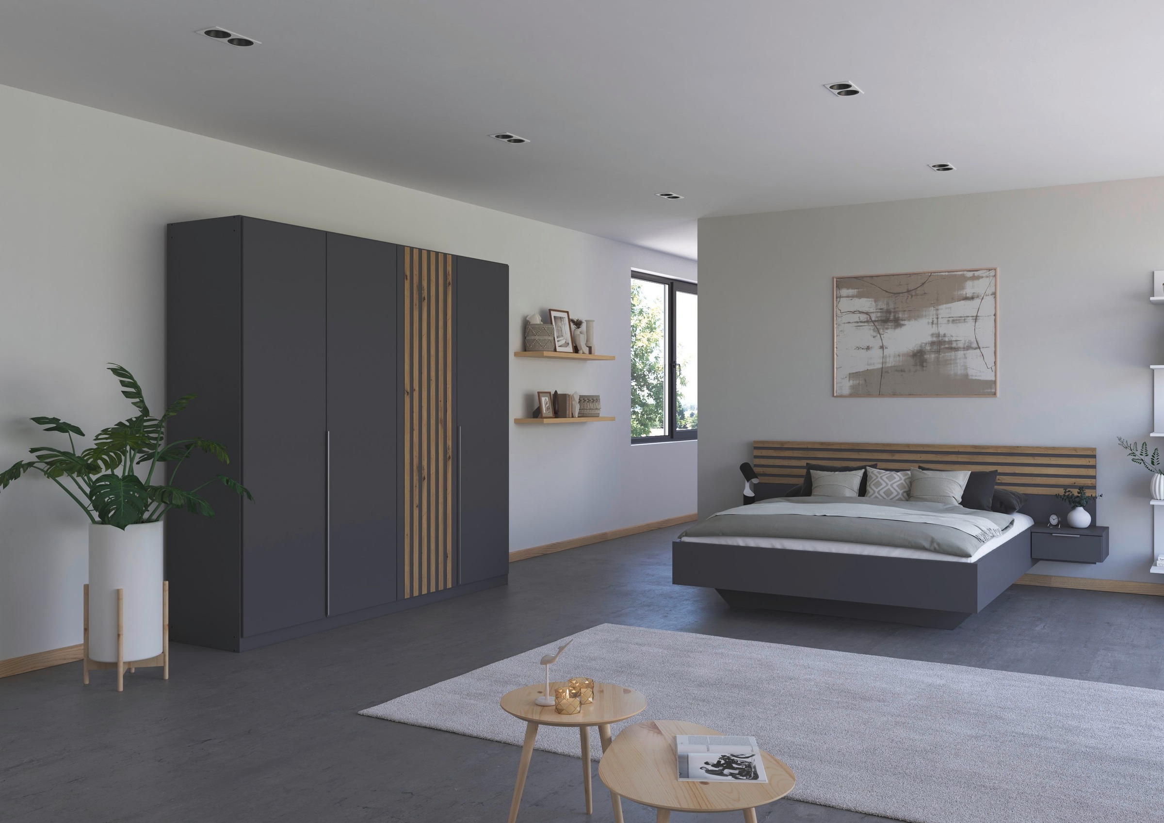 rauch Schlafzimmer-Set "Komplettzimmer Komplett Set Schrank 226 cm Bett 160 günstig online kaufen