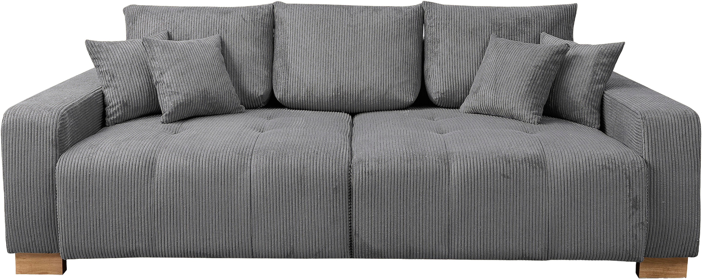 WERK2 Big-Sofa »Rimini 240 cm breit Cord XXL Couch mit großer Sitztiefe, 4-Sitzer« Megasofa mit 4 Sitzplätzen, losen Rückenkissen & Zierkissen