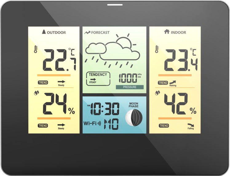 Wetterstation »WLAN mit Außensensor, Thermometer/Hygrometer Barometer, App«, WLAN,...