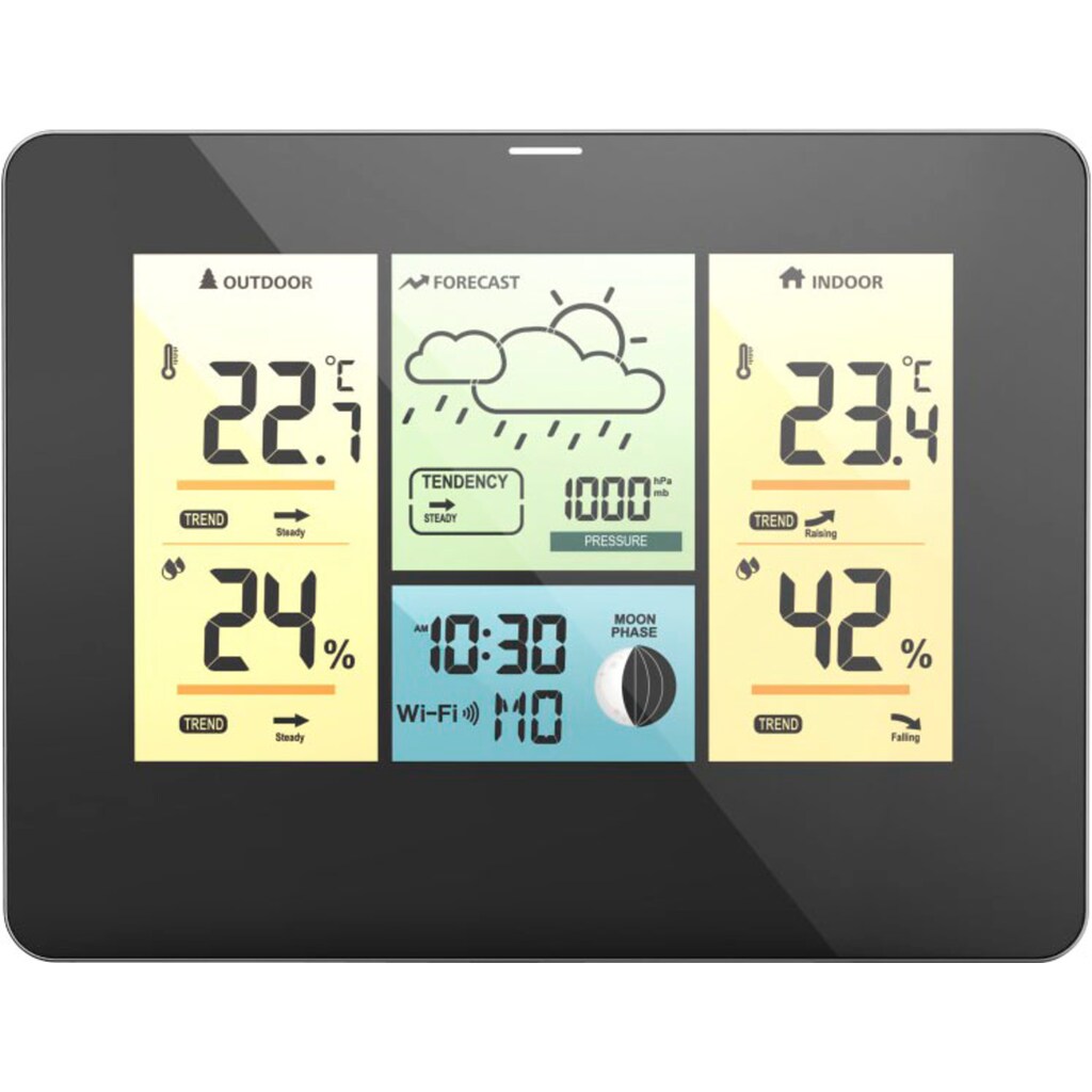 Hama Wetterstation »WLAN mit Außensensor, Thermometer/Hygrometer Barometer, App«