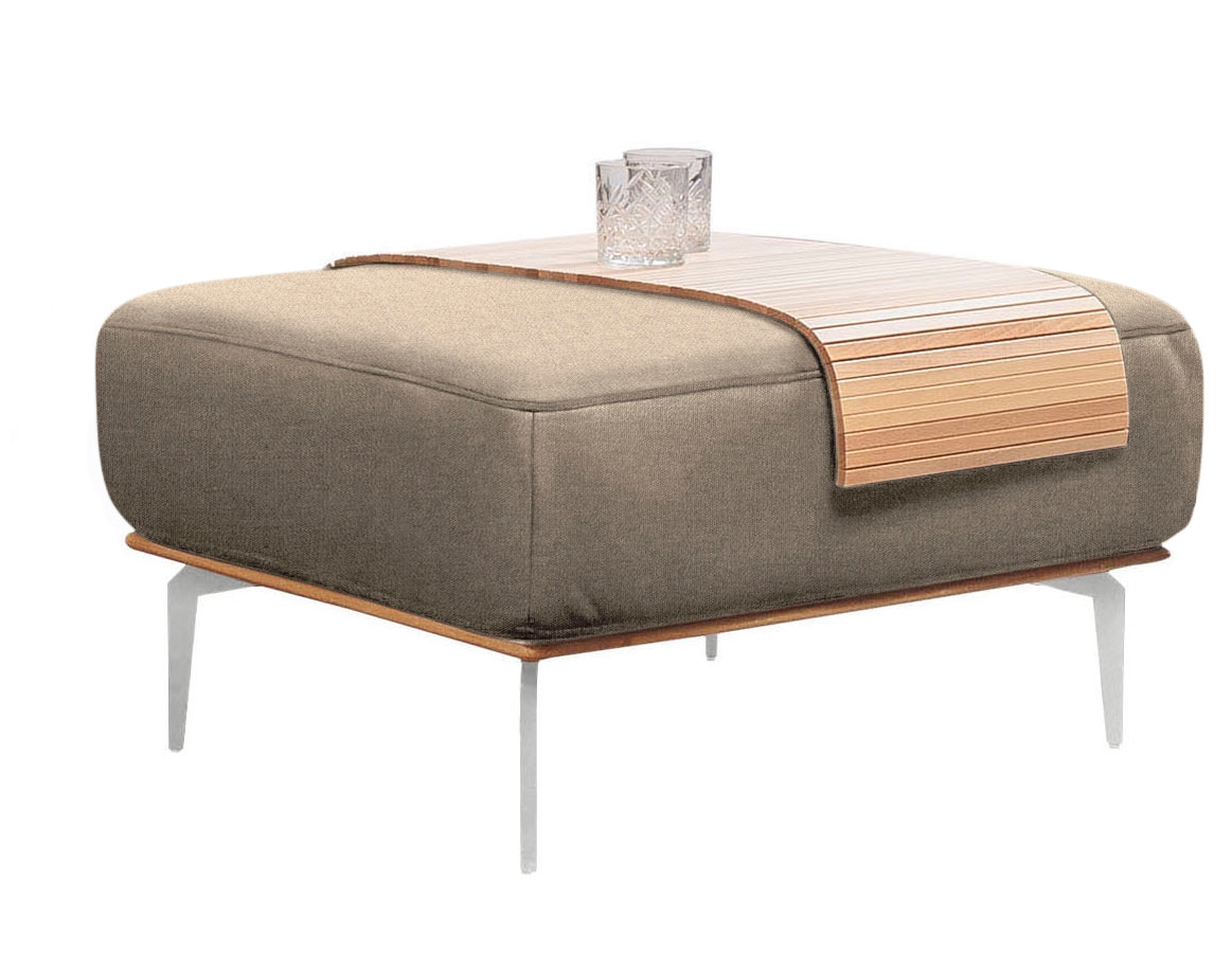 W.SCHILLIG Polsterhocker »run«, mit elegantem Holzsockel, Füße in Chrom glänzend, Breite 75 cm
