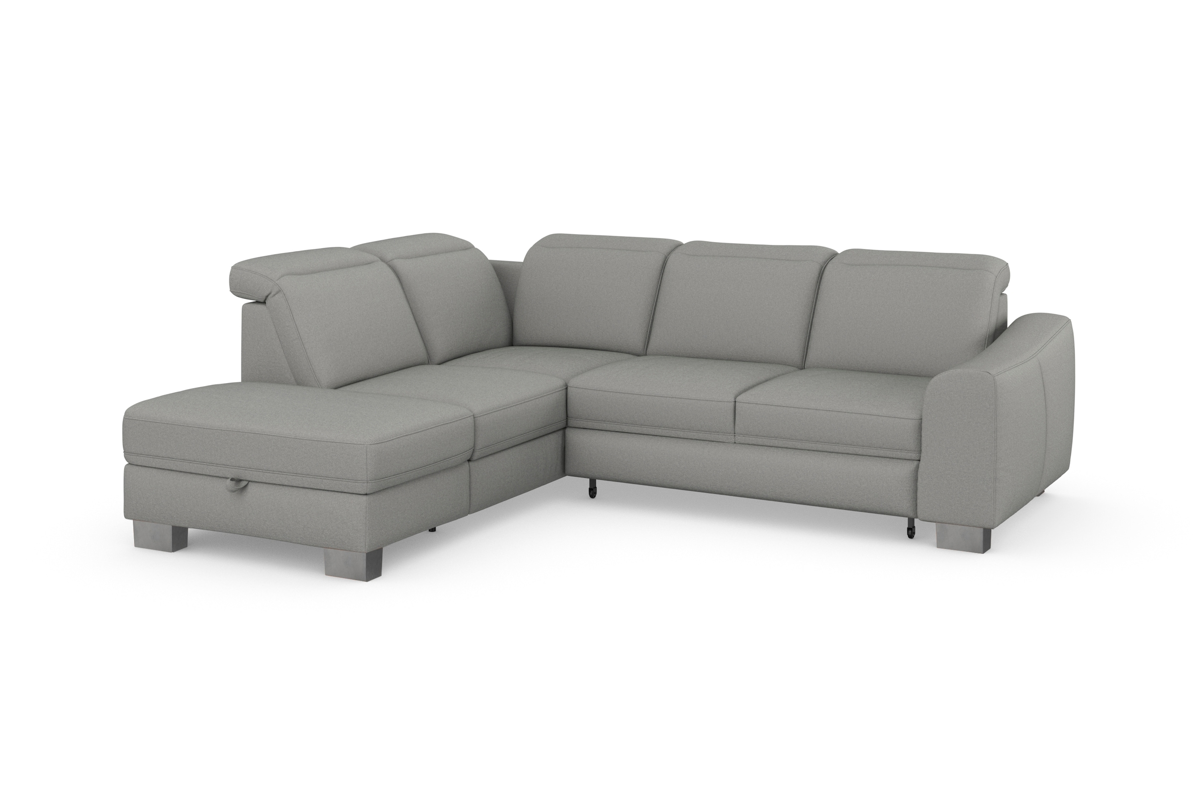 sit&more Ecksofa »Dundee L-Form«, mit Federkern und Edelstahlfüßen, wahlweise mit Kopfteilverstellung