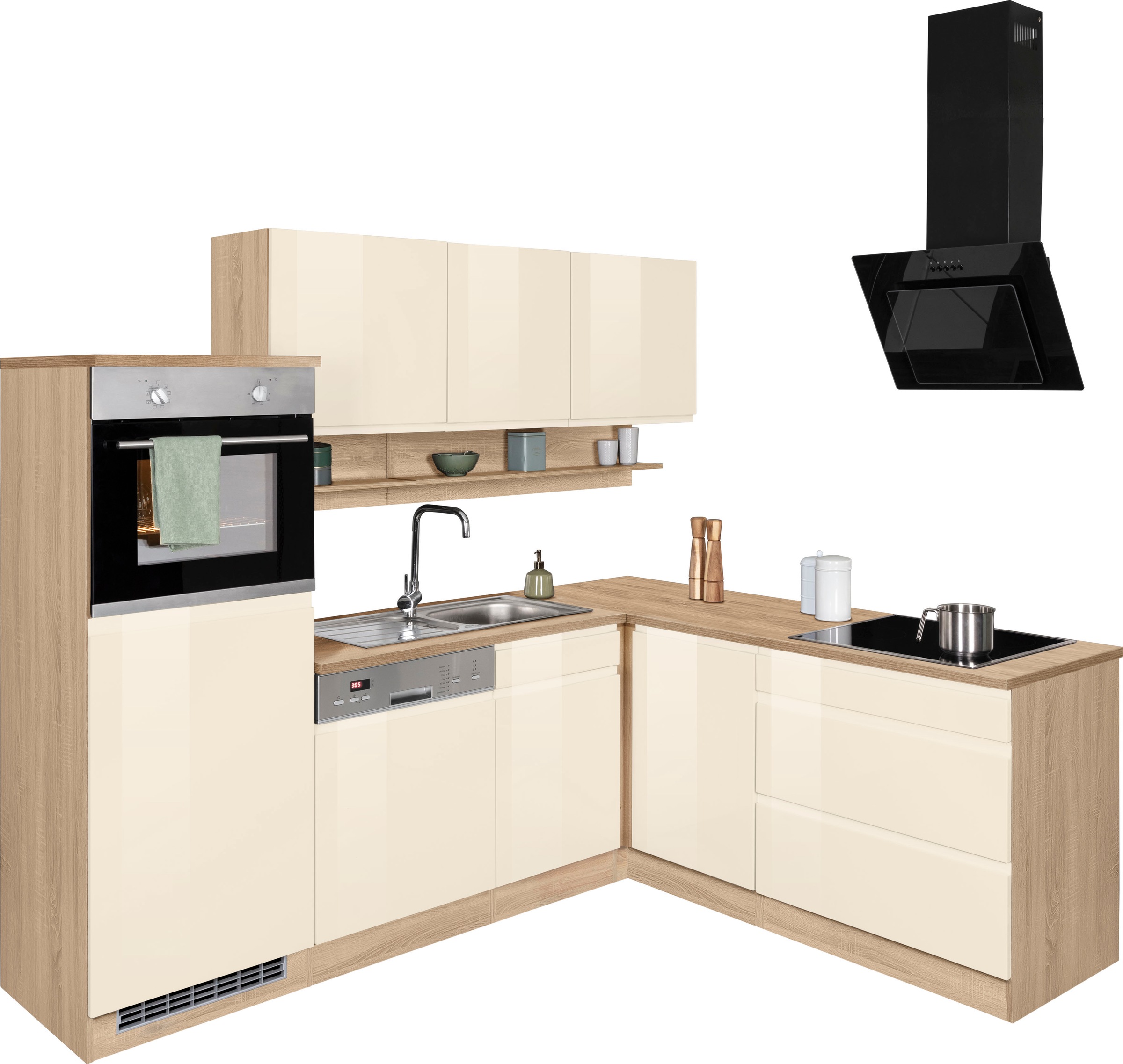 HELD MÖBEL Winkelküche "Virginia", Stellbreite 230/190 cm, mit E-Geräten günstig online kaufen