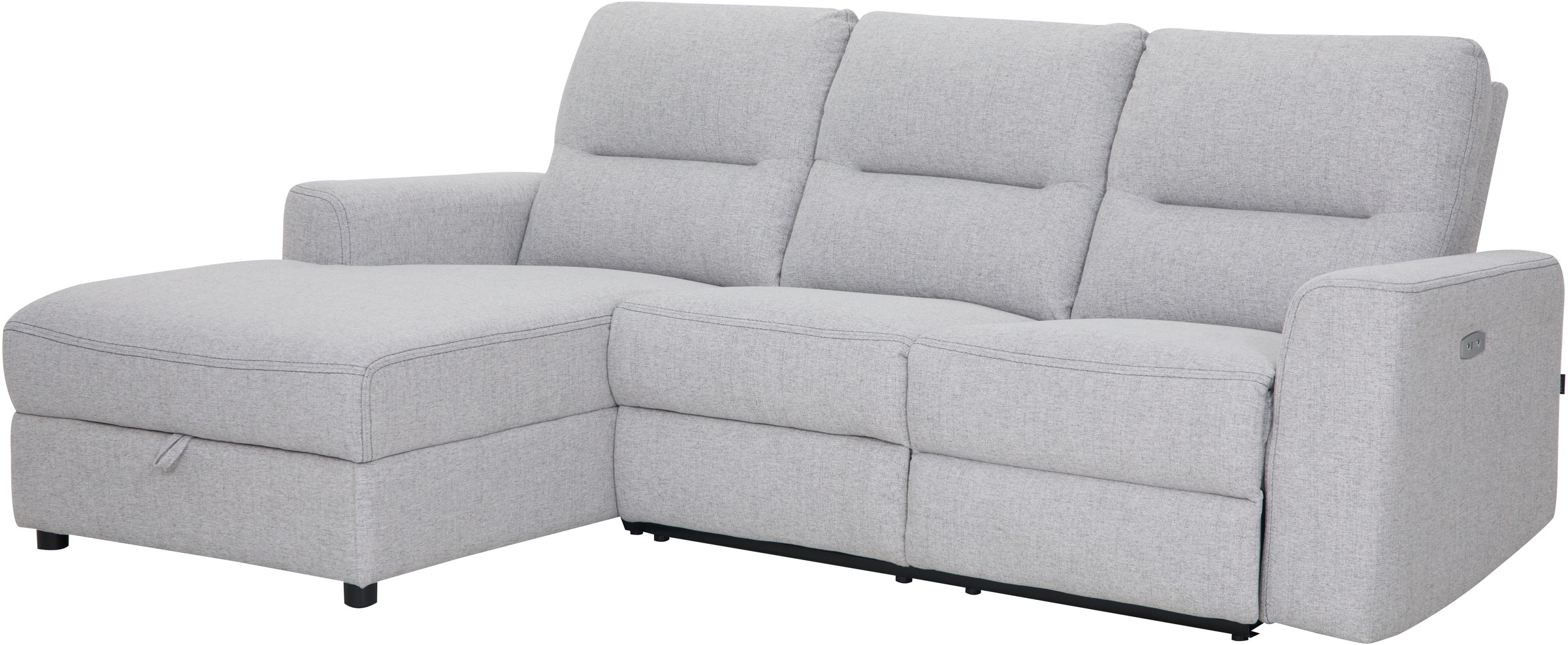 Home affaire Ecksofa »VENOIR, L-Form, 250 cm, manuelle u. elektrische Funktion (m. USB A/C)«, Stauraum unter der Recamiere, 2. Staufach, Federkern