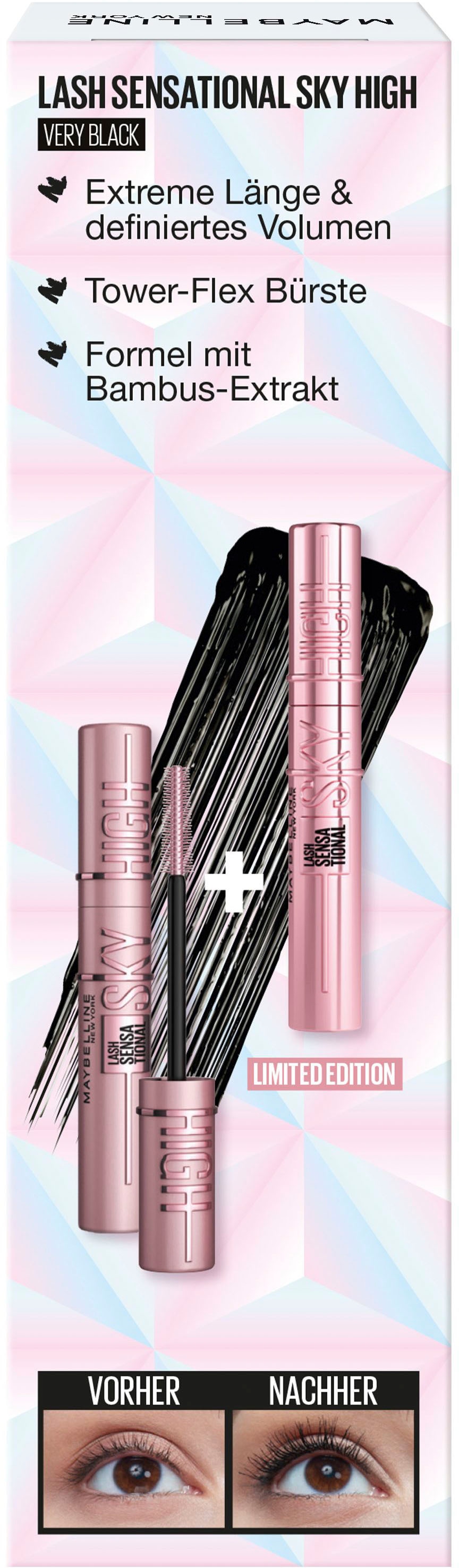 MAYBELLINE NEW YORK Mascara »Maybelline New York Sky High + Sky High LE«, mit Bambusextrakt
