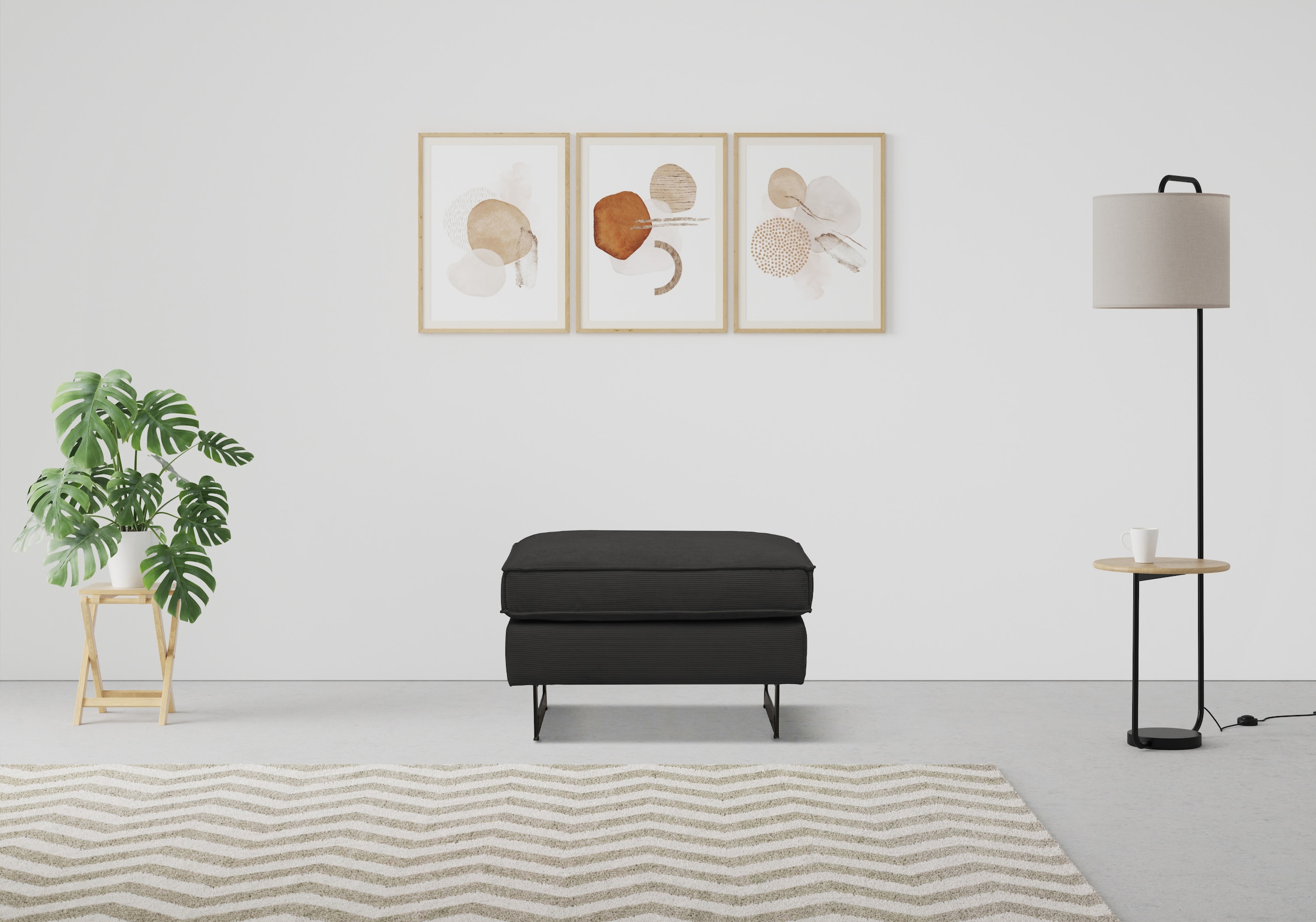 Places of Style Hocker "Pinto", mit Keder, Metallfüßen und auch in Cord Bez günstig online kaufen