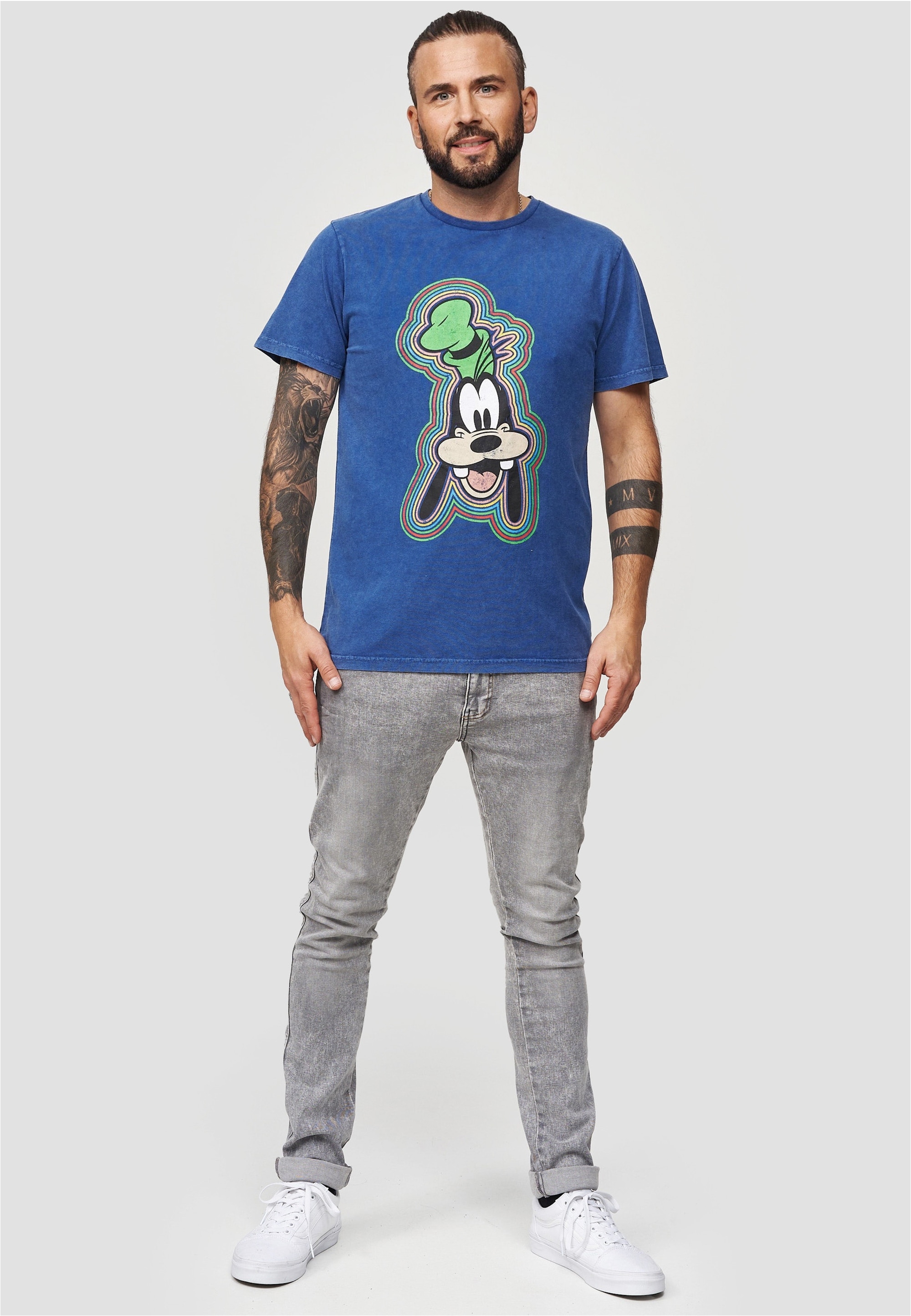 Recovered T-Shirt »Disney Goofy Outline« im zeitlosen Design