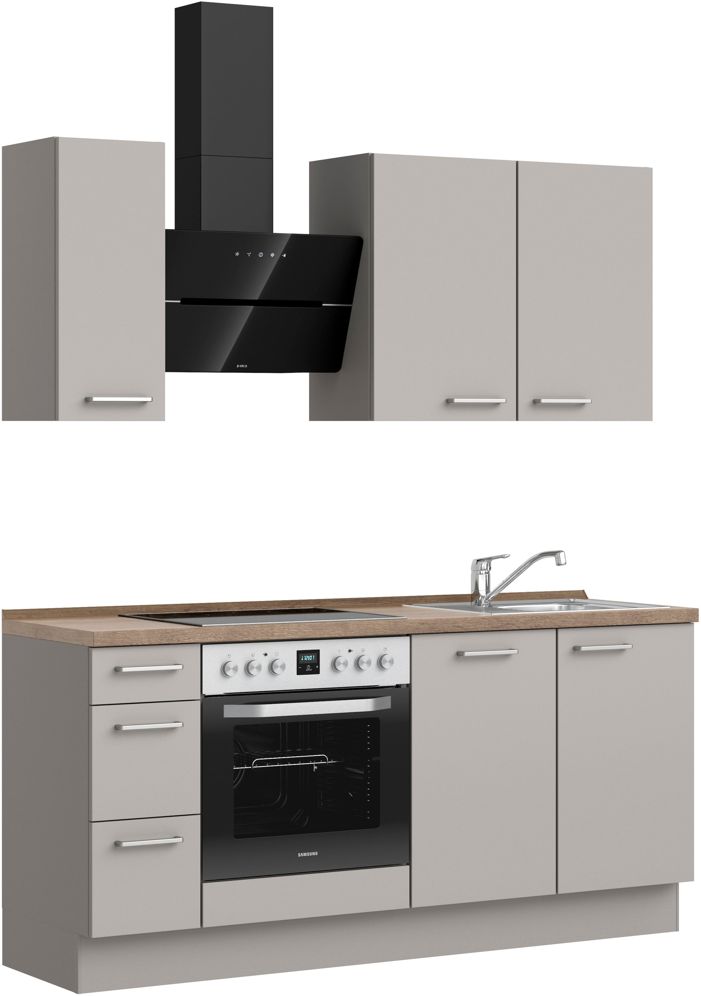 nobilia® Küchenzeile »"Touch II"«, vormontiert, Ausrichtung wählbar, Breite 180 cm, wahlw. mit E-Geräten