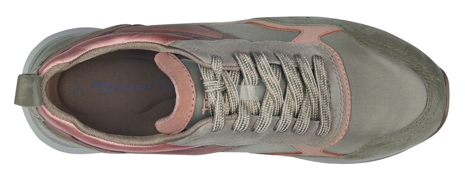 Tamaris Keilsneaker, Freizeitschuh, Halbschuh, Schnürschuh mit Kontrastbesätzen