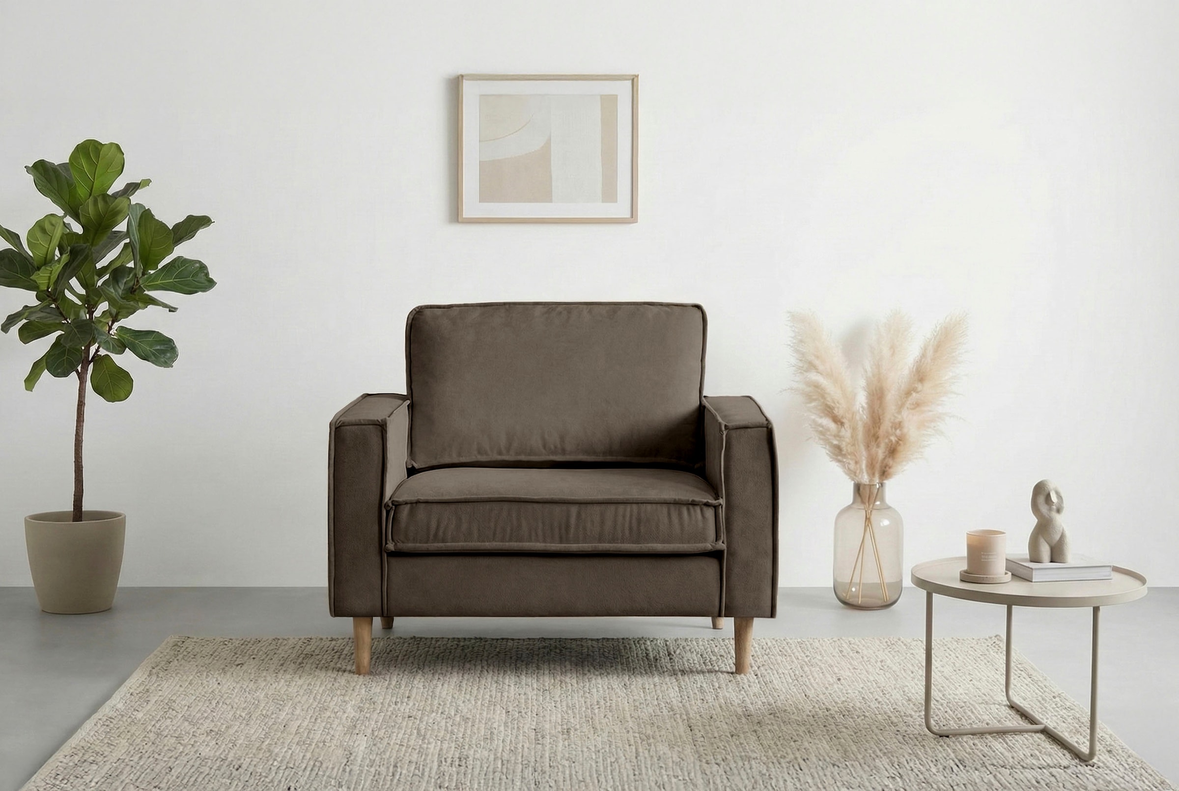 Home affaire Loveseat "Pinto Skandi 105 cm, Chenille, Struktur" mit Keder, günstig online kaufen